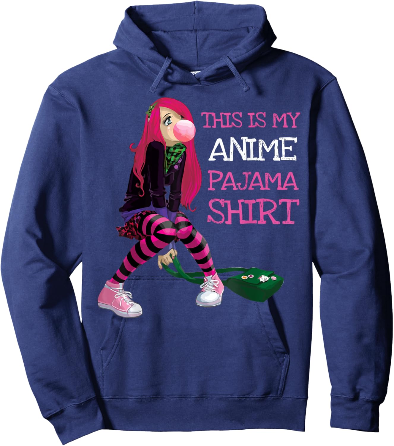 This Is My Anime Pajama Kawaii Anime Girl Goth Teen Kids Hoodie - Hoodie | Navy