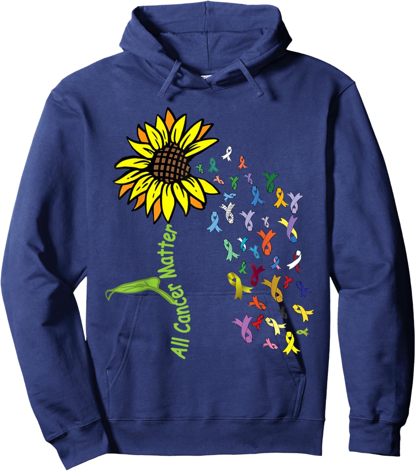 All Cancer Matters Awareness Day Ribbon Hoodie - Hoodie | Navy