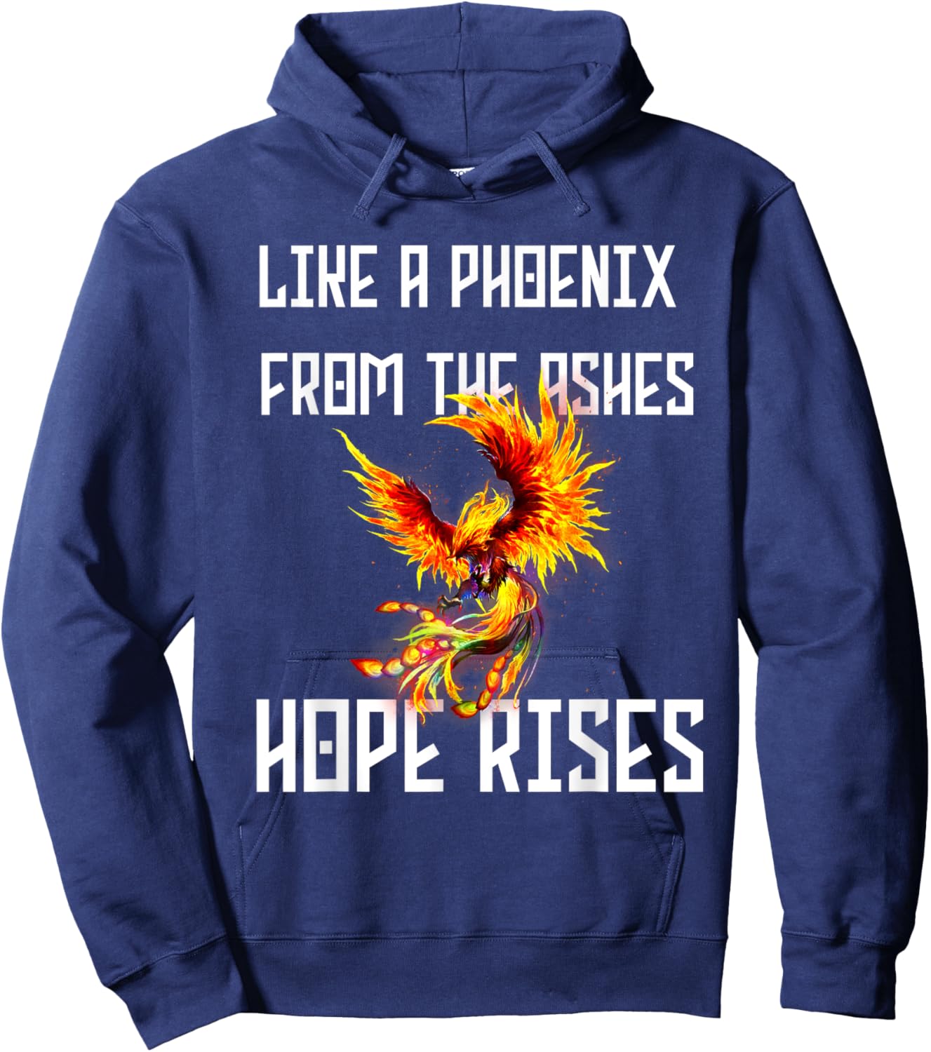 Phoenix Rising Quote Rise from the Ashes Rebirth Symbol Hoodie - Hoodie | Navy