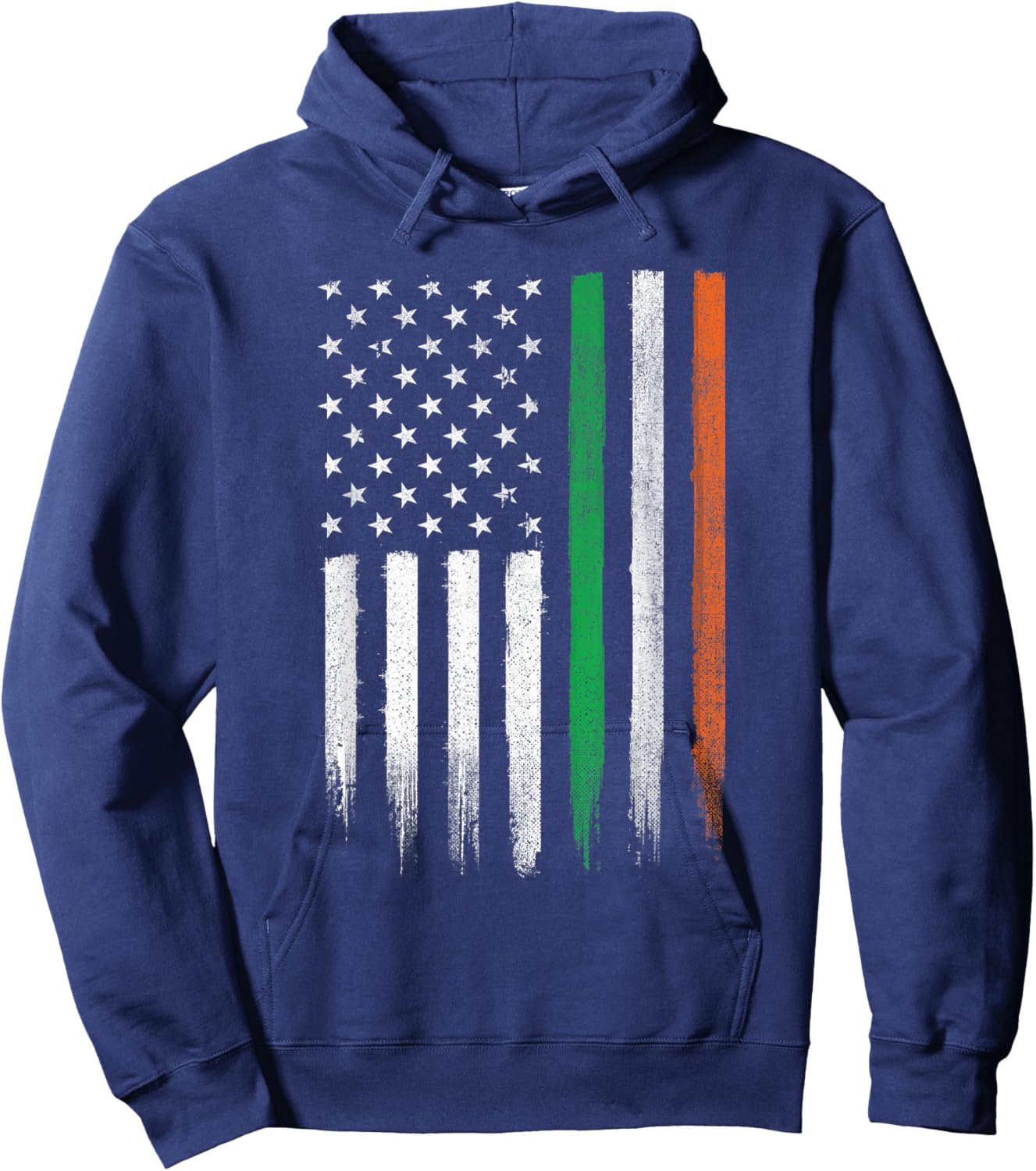 Patriotic Irish American Flag Ireland St. Patrick's Day Hoodie - Hoodie | Navy