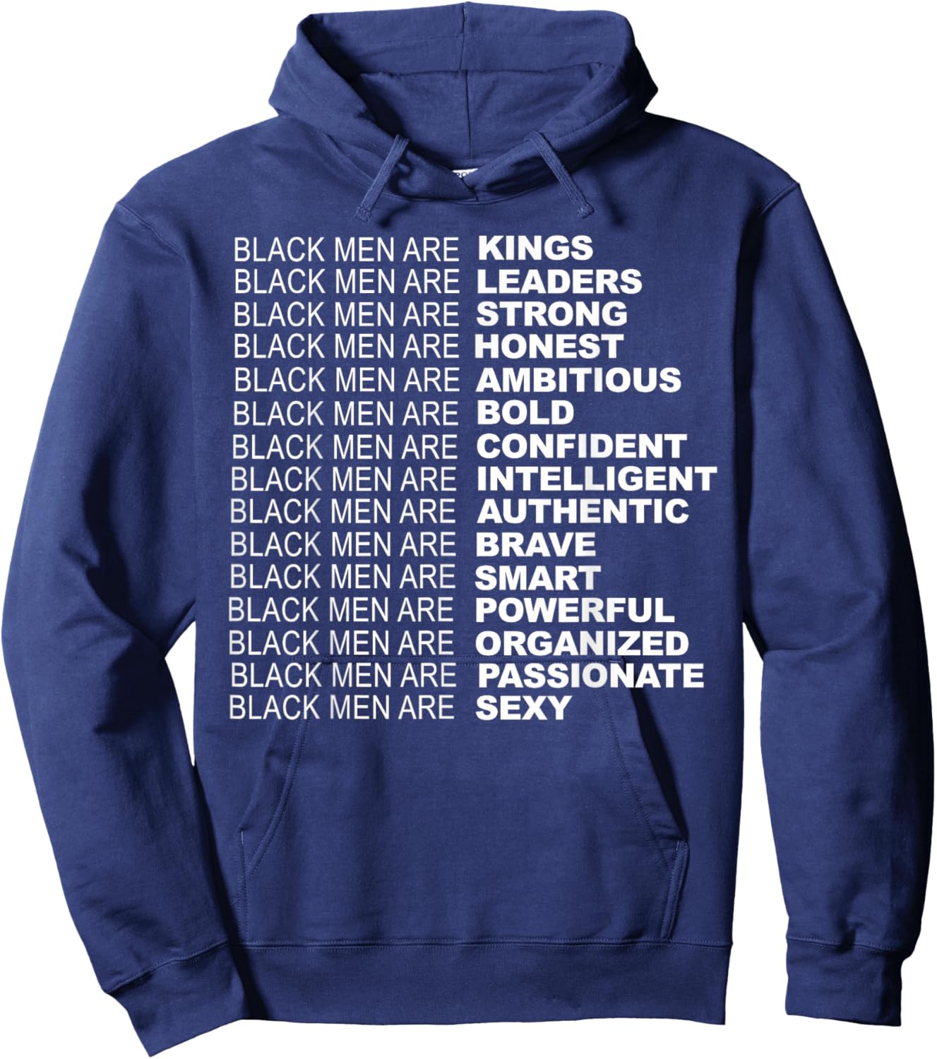 Black Men are Kings Inspirational Black Men Hoodie - Hoodie | Navy