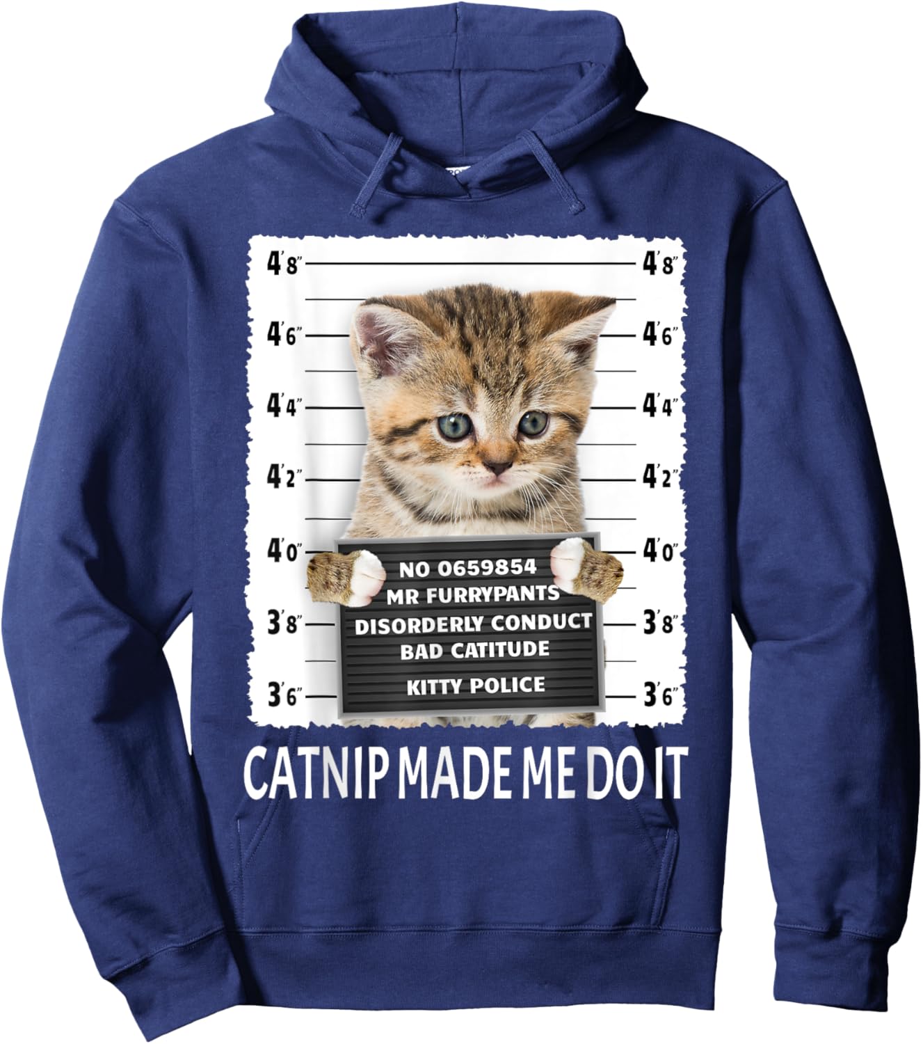 Funny Catnip Made Me Do It Shirt - Cat Lover Gift Men Women Hoodie - Hoodie | Navy