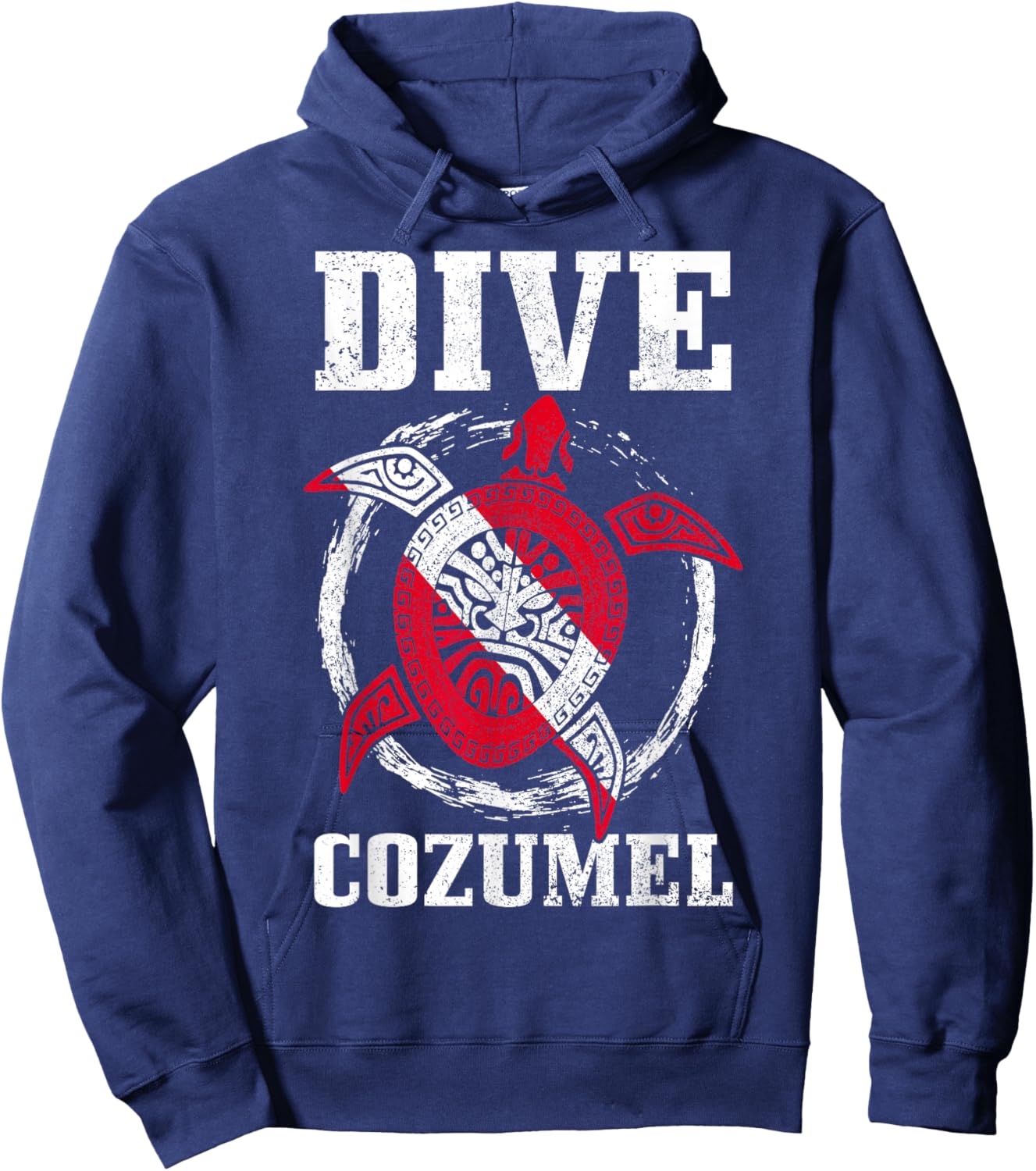 Cozumel Mexico Sea Turtle Diving Flag Hoodie - Hoodie | Navy