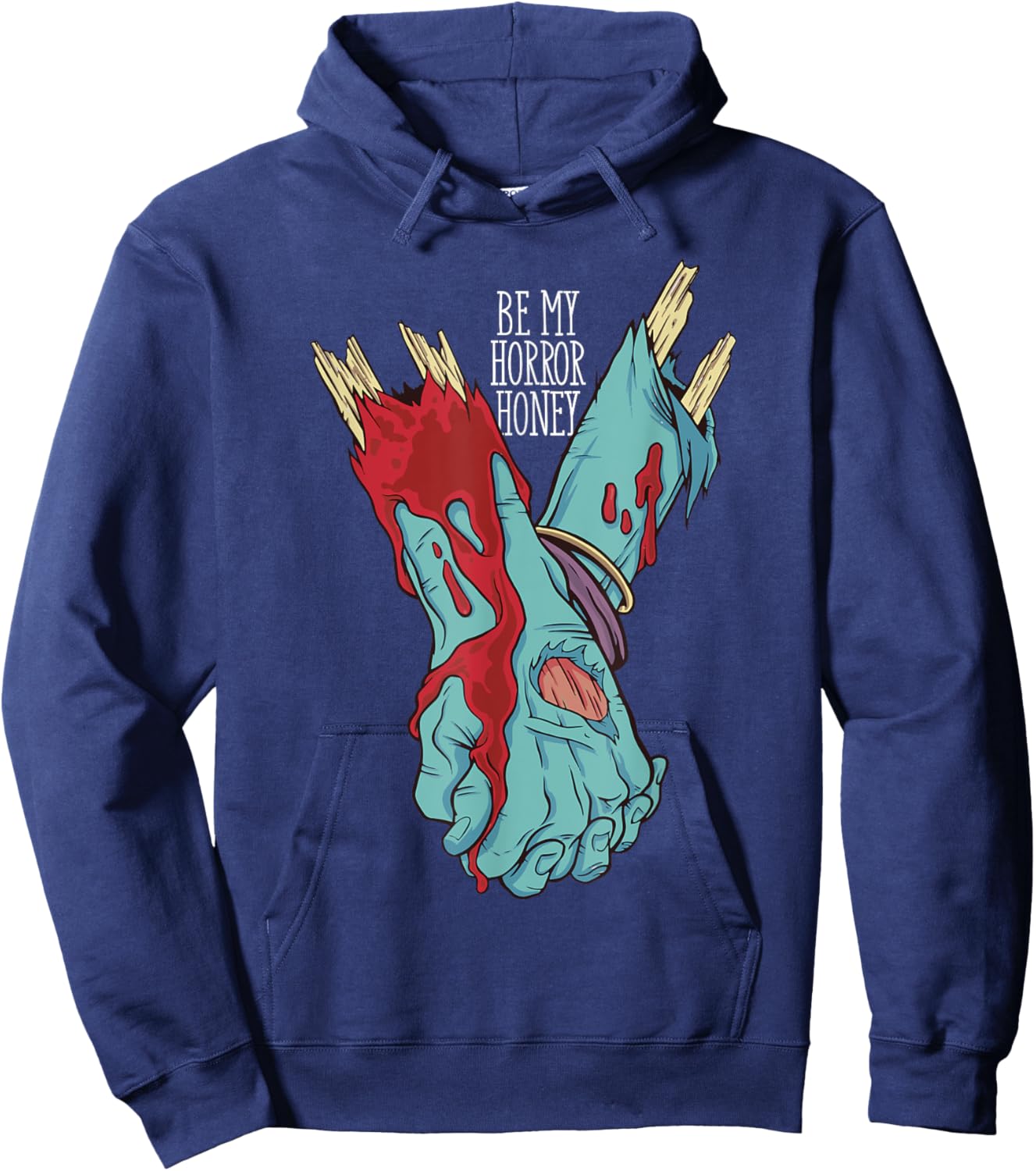 Be My Horror Honey, Zombie Love Couple Hoodie - Hoodie | Navy