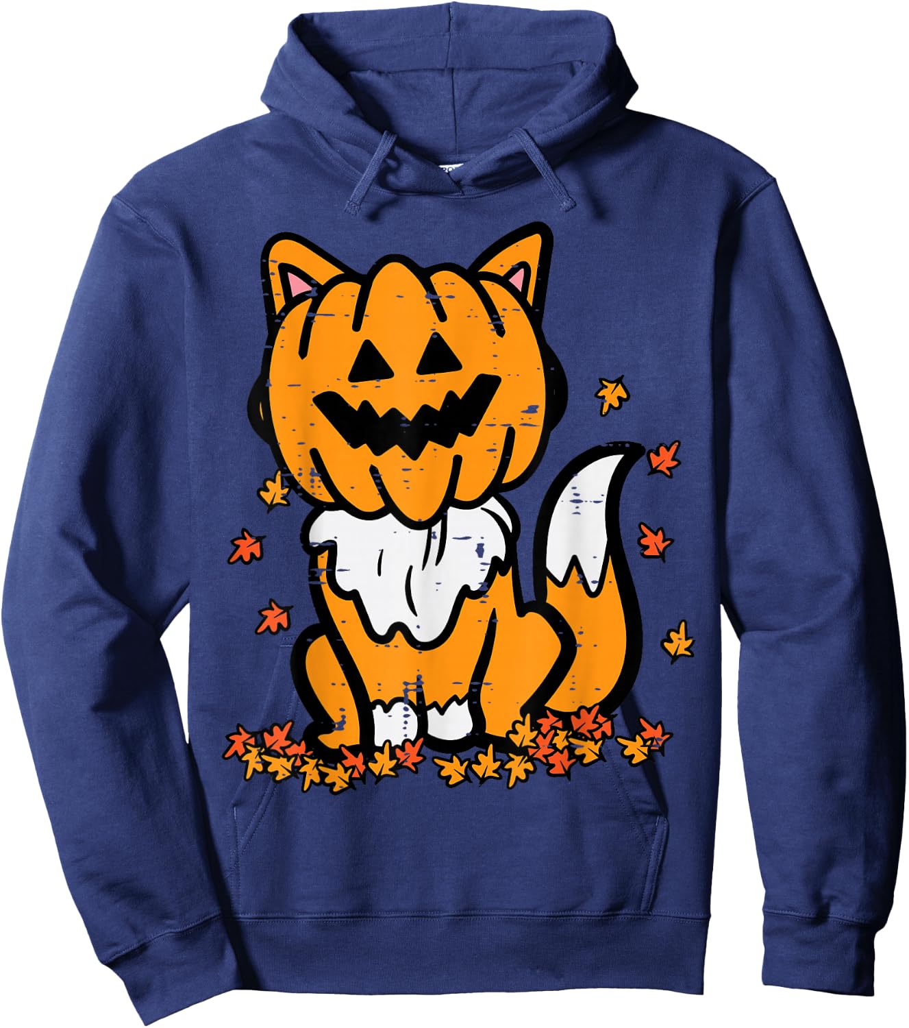 Halloween Fox Pumpkin Fall Autumn Costume Kids Women Men Hoodie - Hoodie | Navy