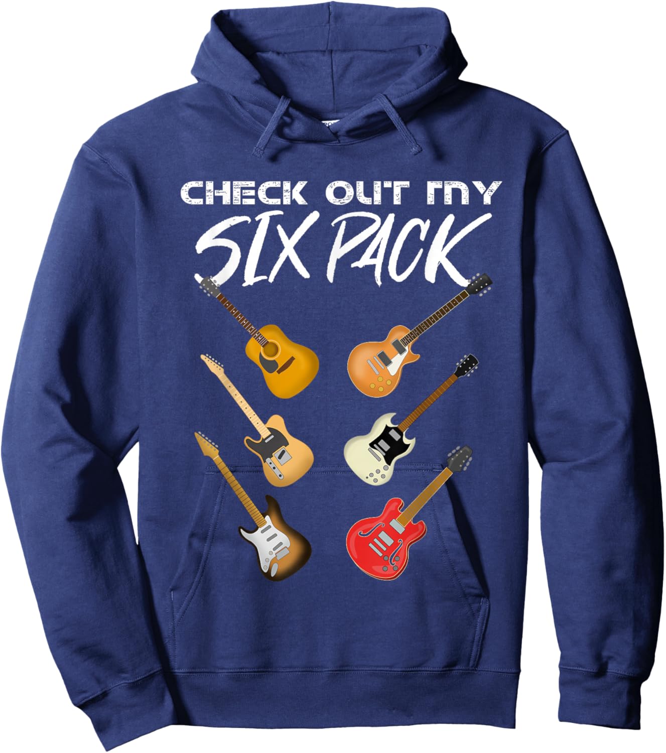 Check Out My Six Pack Guitar Hoodie - Hoodie | Navy