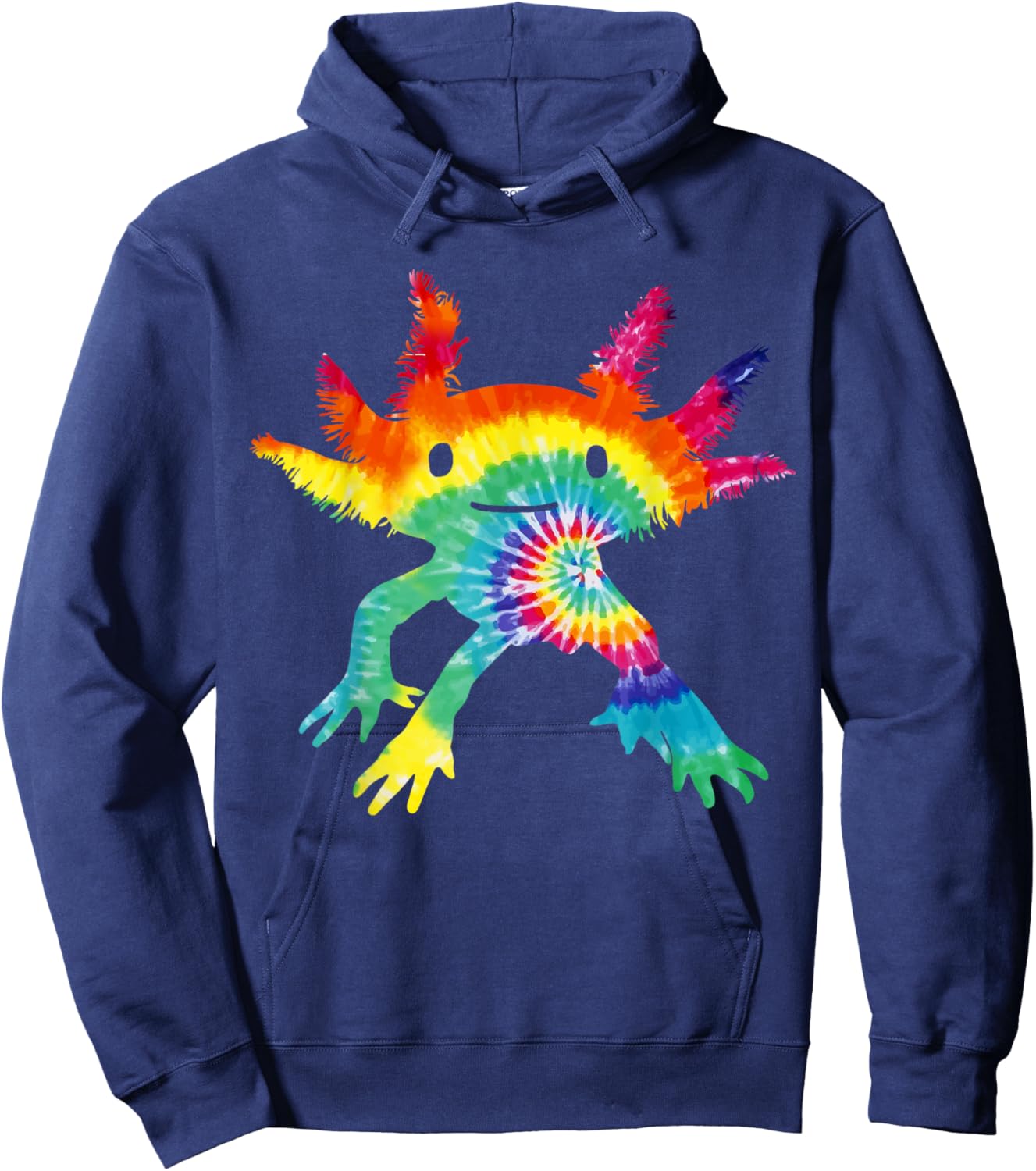 Cute Tie-Dye Axolotl Shirt Kids Boy Girl Salamander Axolotl Hoodie - Hoodie | Navy