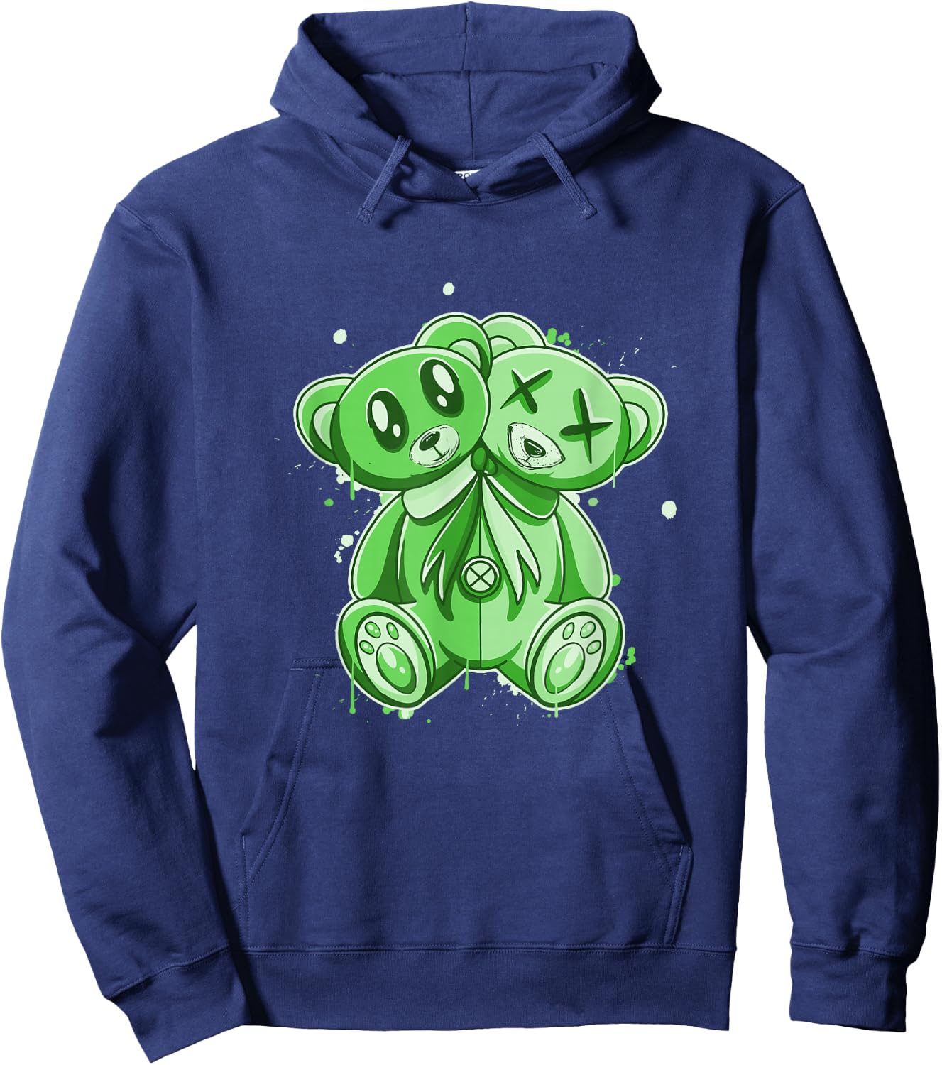 Green I'm My own Evil Twin Green Color Graphic Hoodie - Hoodie | Navy