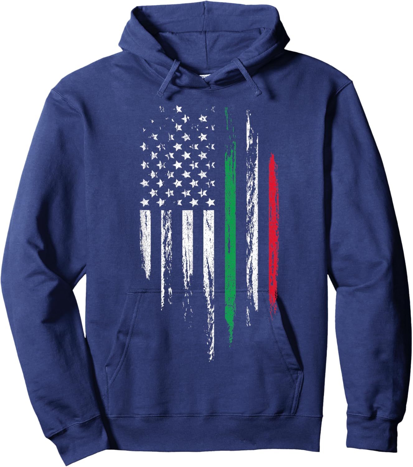 Italian American Flag Combo Italy USA Italia Patriotic Gift Hoodie - Hoodie | Navy