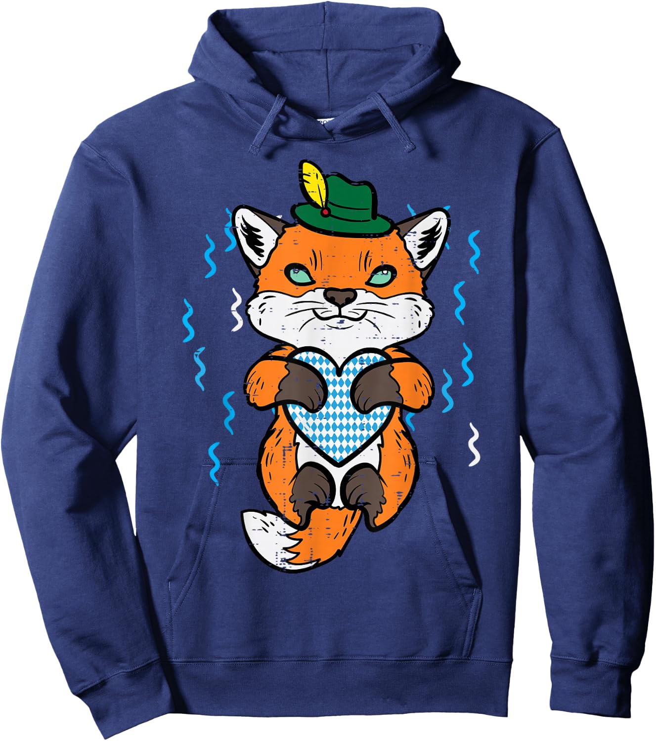 Oktoberfest Fox German Bavarian Girls Boys Kids Women Men Hoodie - Hoodie | Navy