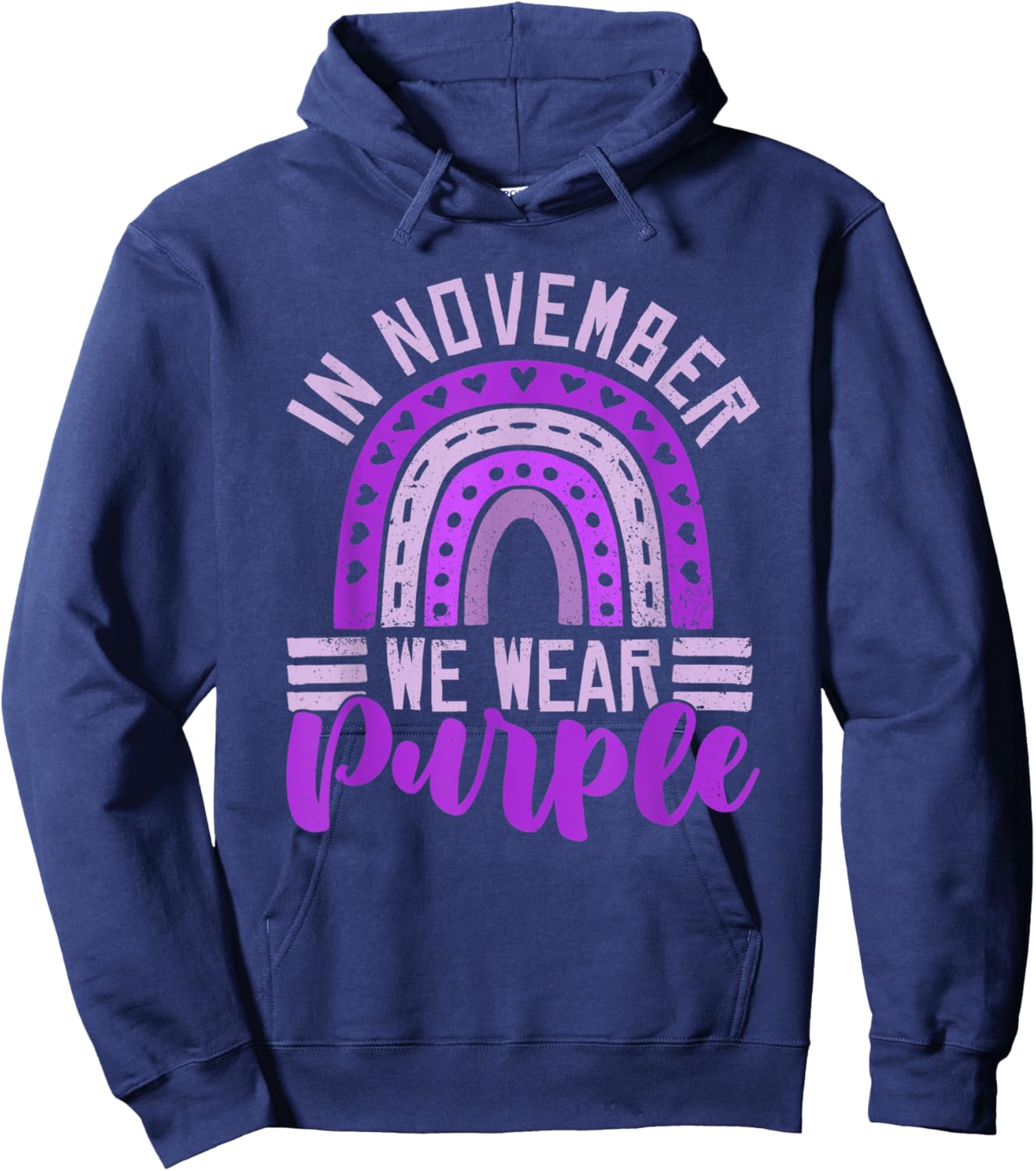 In November We Wear Purple - Prematurity Awareness Day Hoodie - Hoodie | Navy