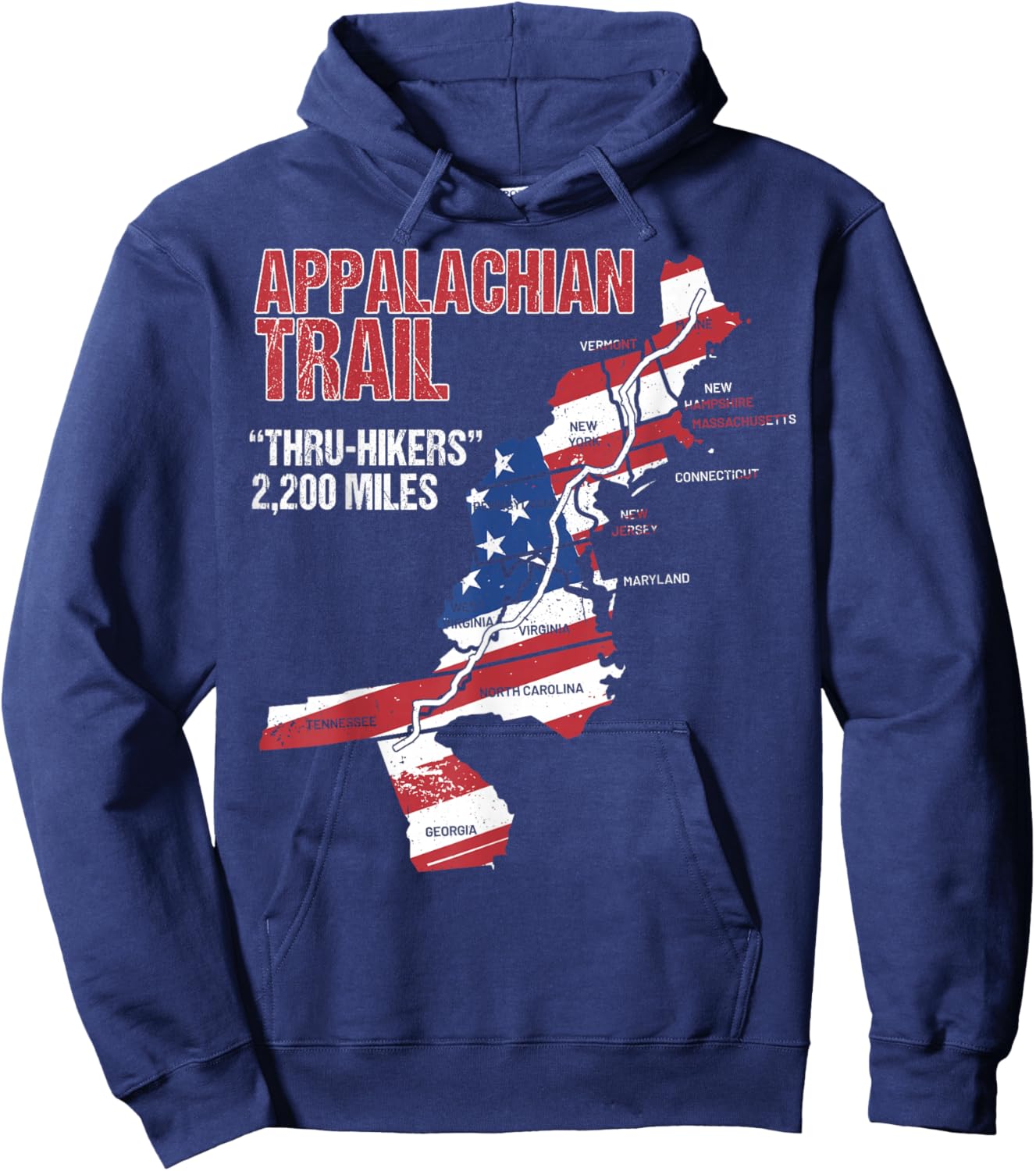 Thruh Hikers, Appalachian Trail Hiking Hoodie - Hoodie | Navy