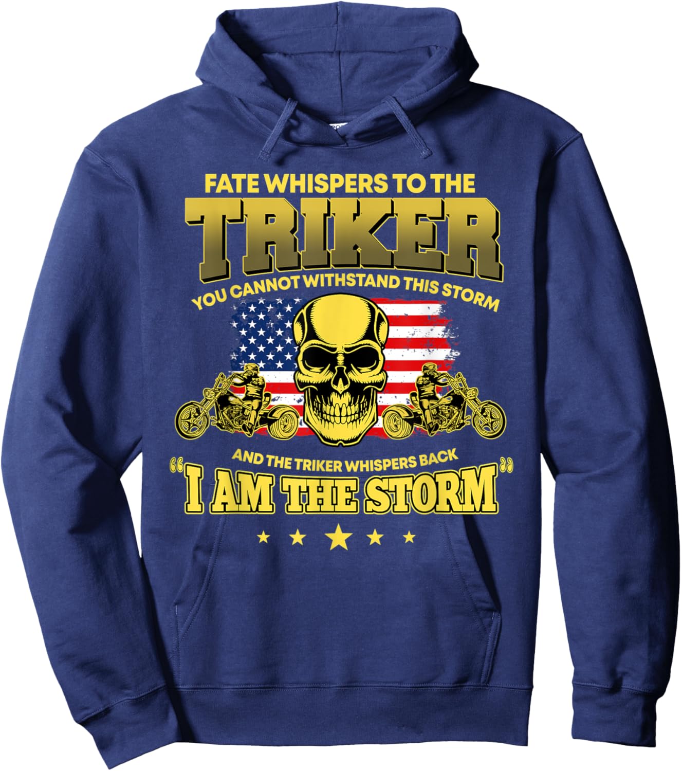 American Trike Motorcycle Lover USA Triker Biker Hoodie - Hoodie | Navy