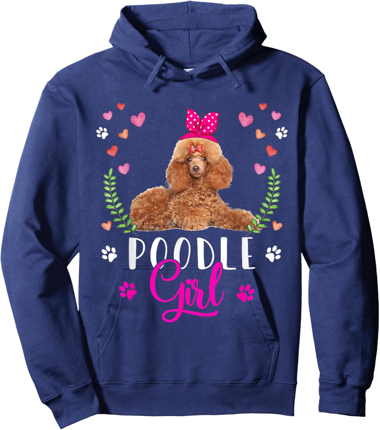 Poodle Girl Funny Mother's Day Women Puppy Dog Lover Hoodie - Hoodie | Navy