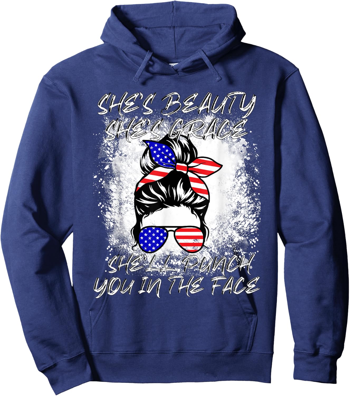 She's Beauty She's Grace She'll Punch You In The Face Hoodie - Hoodie | Navy