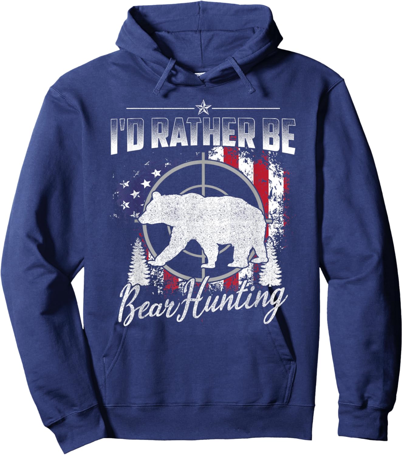 Funny Hunting Lover Graphic and Men Bear Hunters Hoodie - Hoodie | Navy