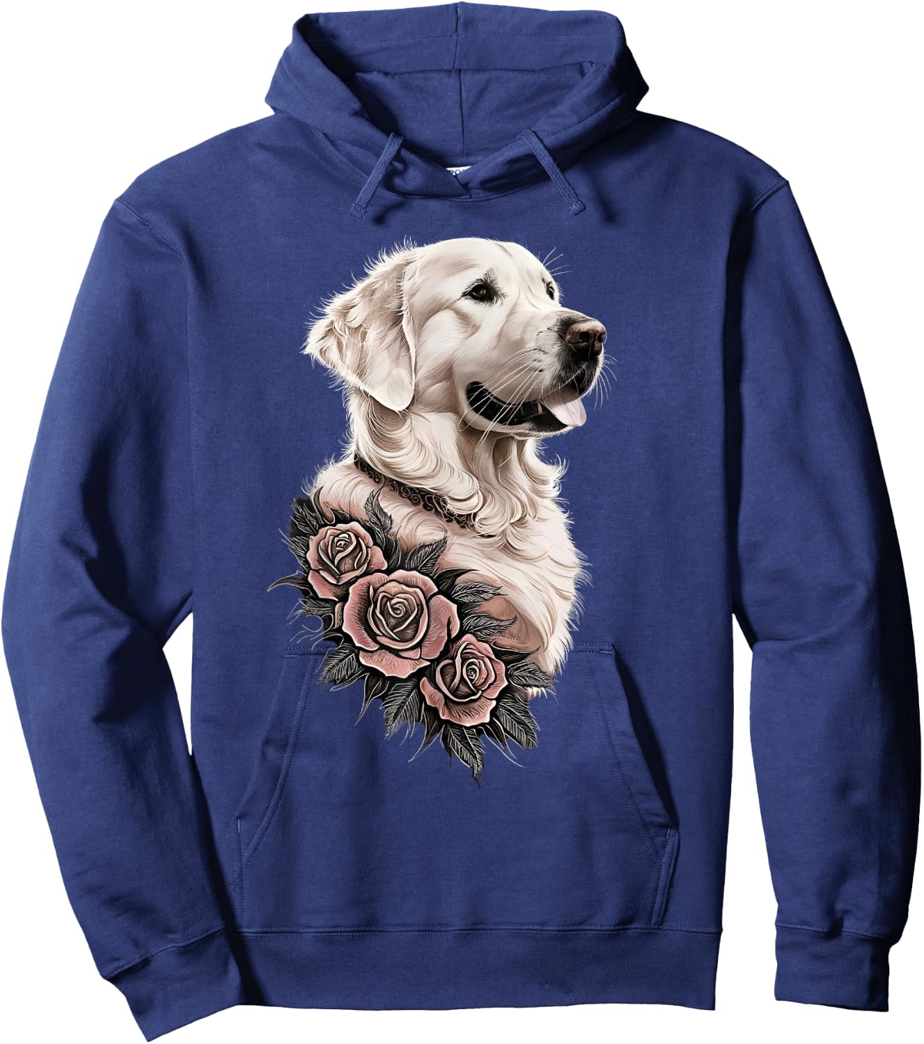 White English Cream Golden Retriever Dog Men Kids Hoodie - Hoodie | Navy
