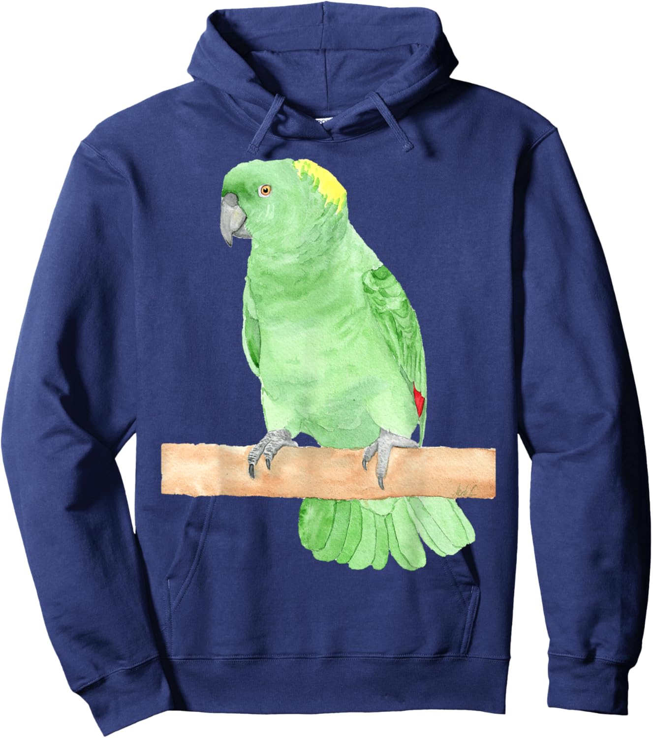 Yellow-naped amazon watercolor parrot Hoodie - Hoodie | Navy
