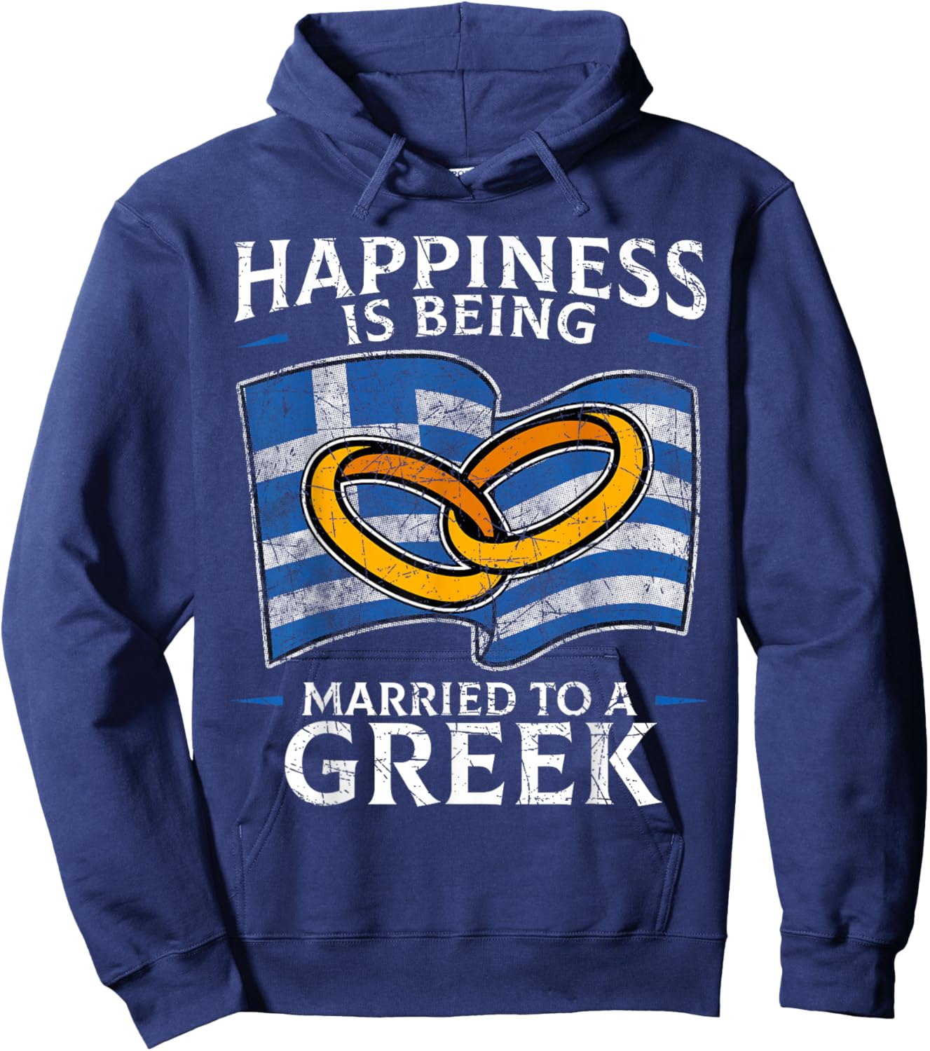 Greek Marriage Greece Married Heritage Flag Culture Roots Hoodie - Hoodie | Navy