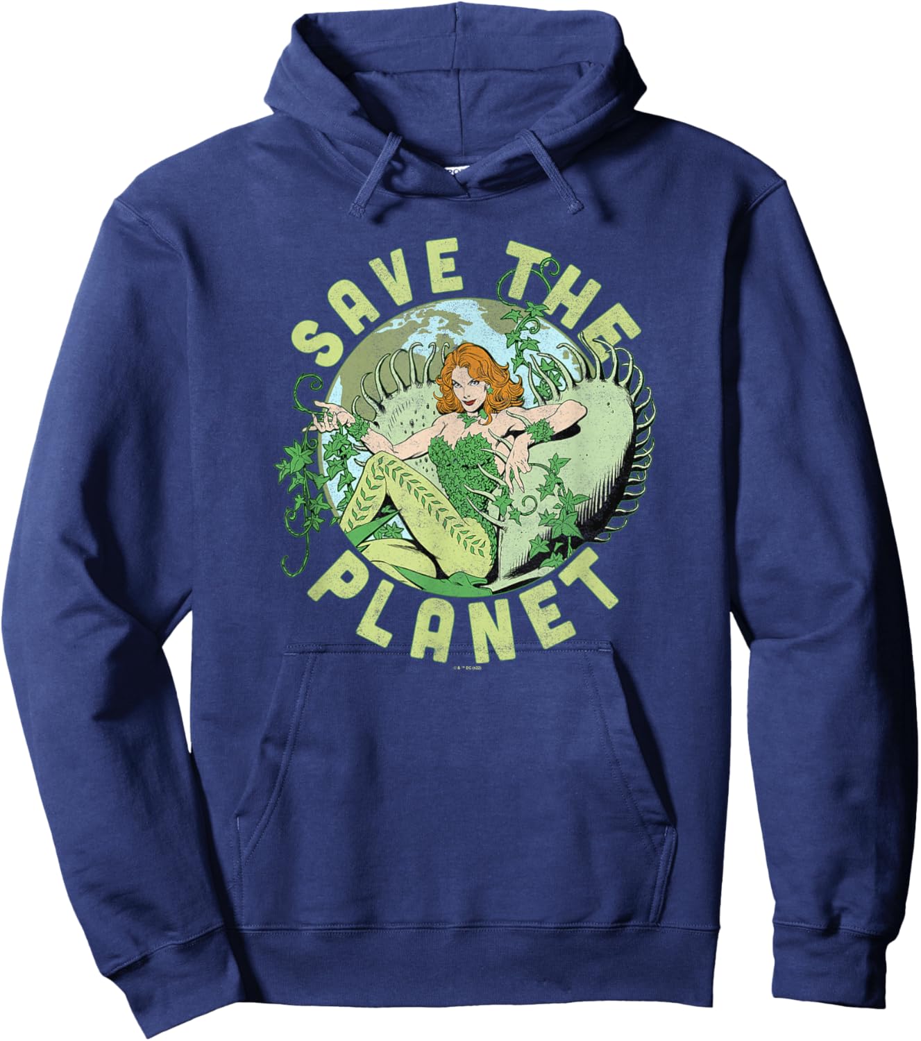 DC Comics Poison Ivy Save The Planet Earth Day Poster Small Hoodie - Hoodie | Navy