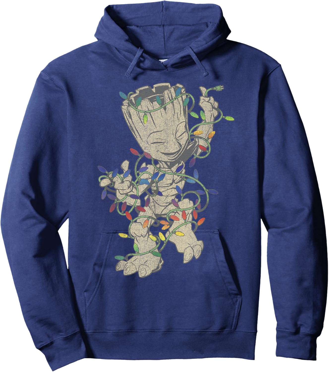 Marvel Guardians of The Galaxy Groot Christmas Lights Hoodie - Hoodie | Navy
