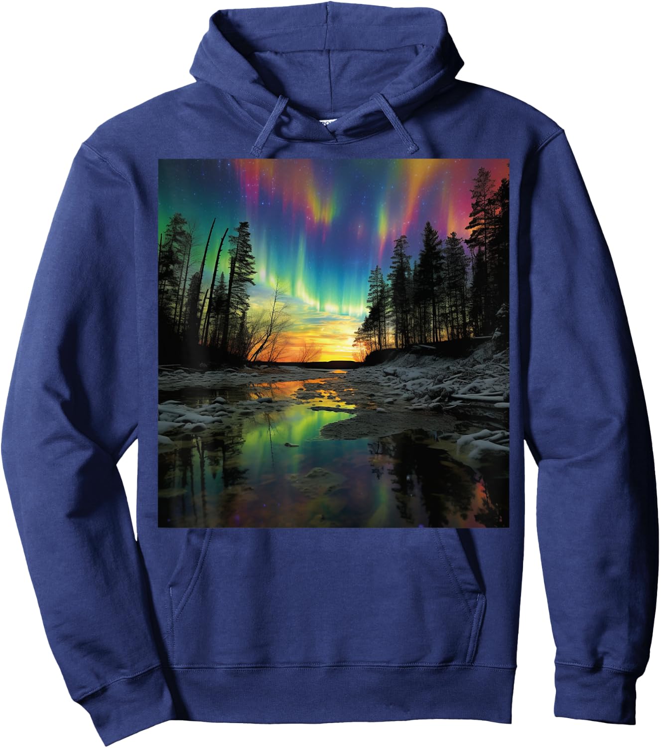 Minnesota Vacay Northern Lights Camping Hiking Souvenir Hoodie - Hoodie | Navy
