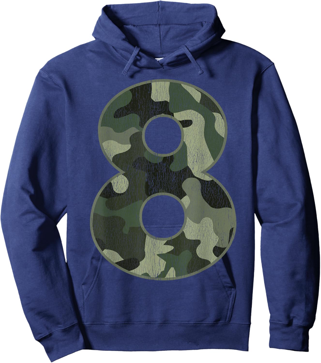8th Birthday Army Birthday Party 8 Years Old Camo Number 8 Hoodie - Hoodie | Navy