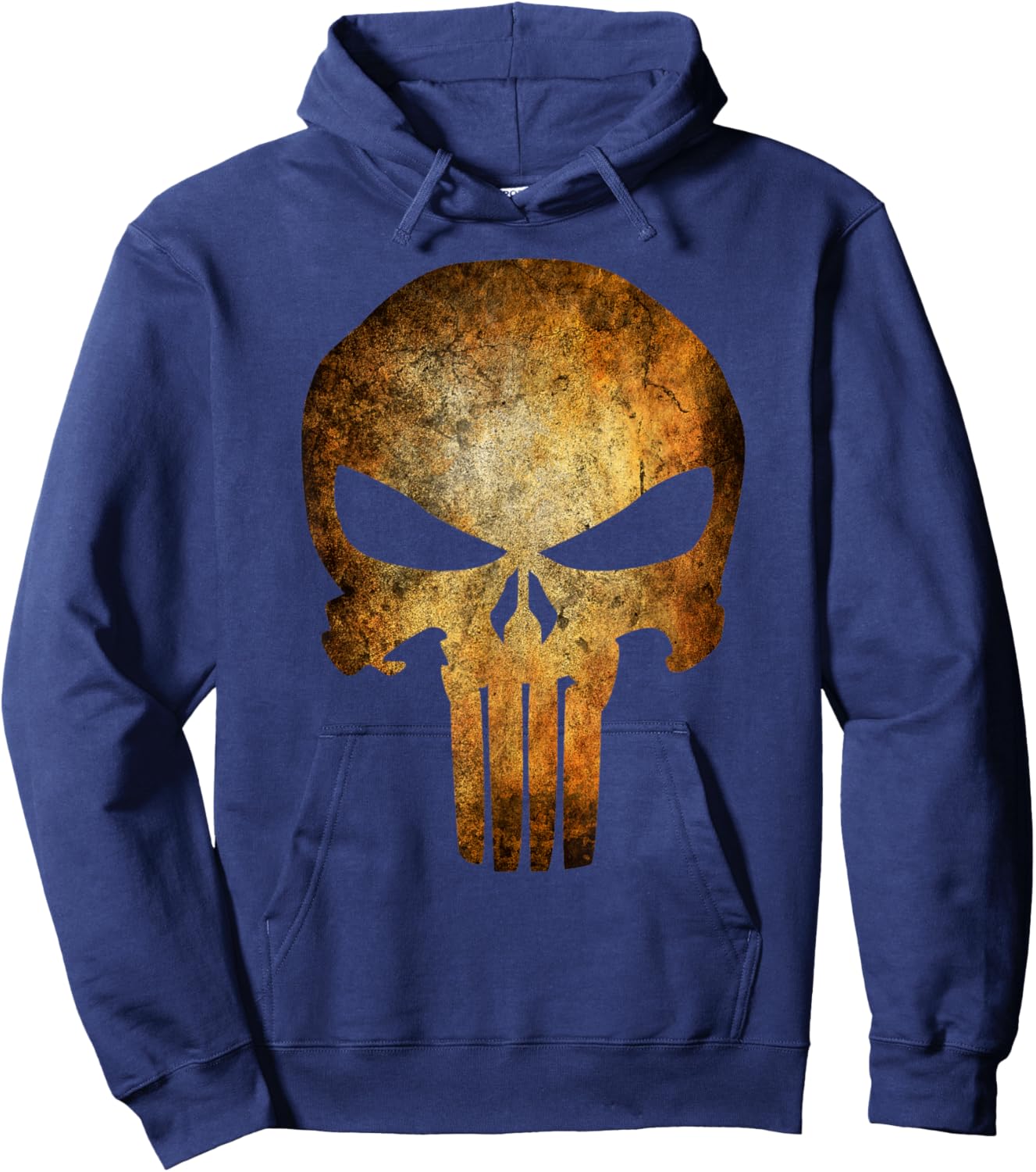 Marvel Punisher Rusted Skull Logo Hoodie - Hoodie | Navy