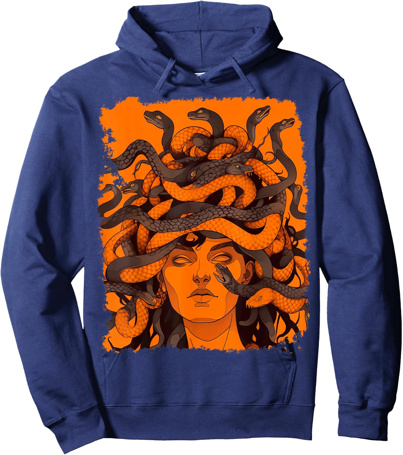 Medusa Orange Hoodie - Hoodie | Navy
