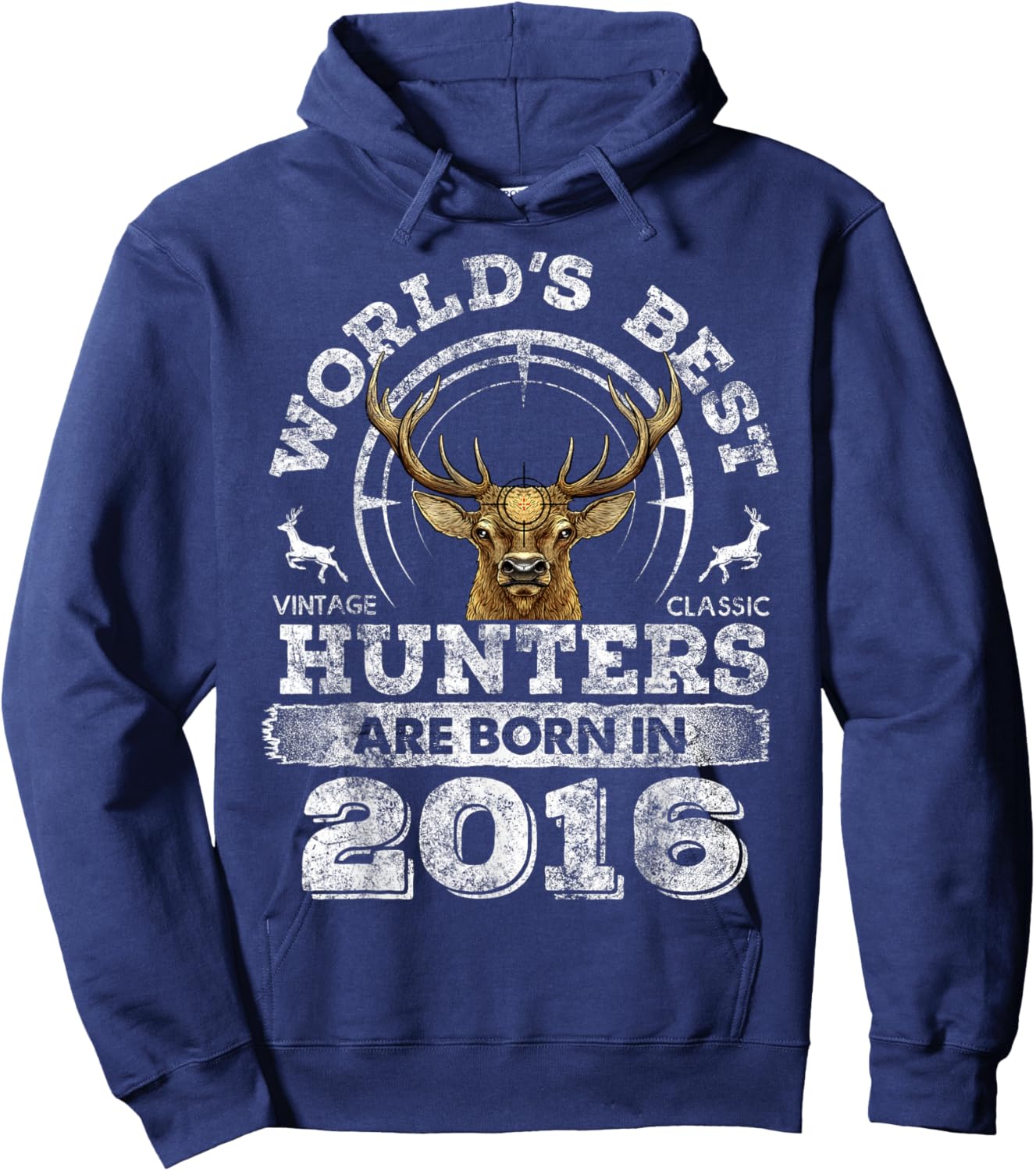 6 Years Old Deer Hunter Born in 2016 6th Birthday Hunter Hoodie - Hoodie | Navy