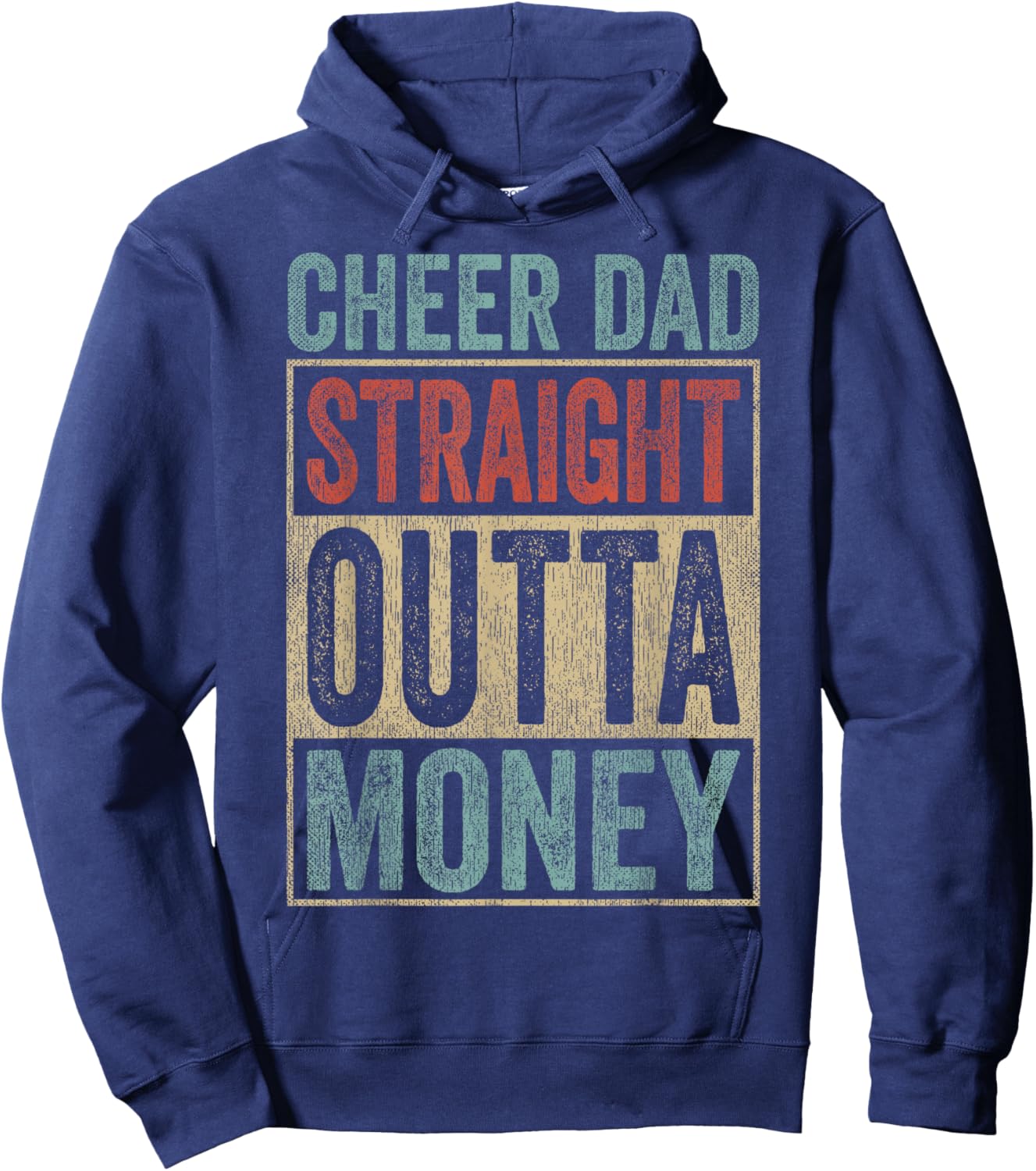 Vintage Retro Cheer Dad Outfit Straight Outta Money Hoodie - Hoodie | Navy