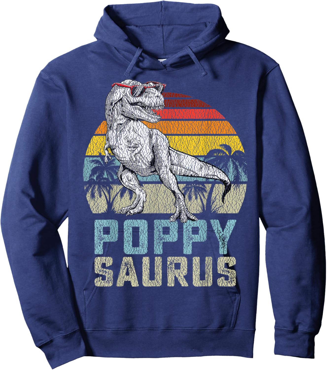 Poppysaurus T Rex Dinosaur Poppy Saurus Family Matching Hoodie - Hoodie | Navy