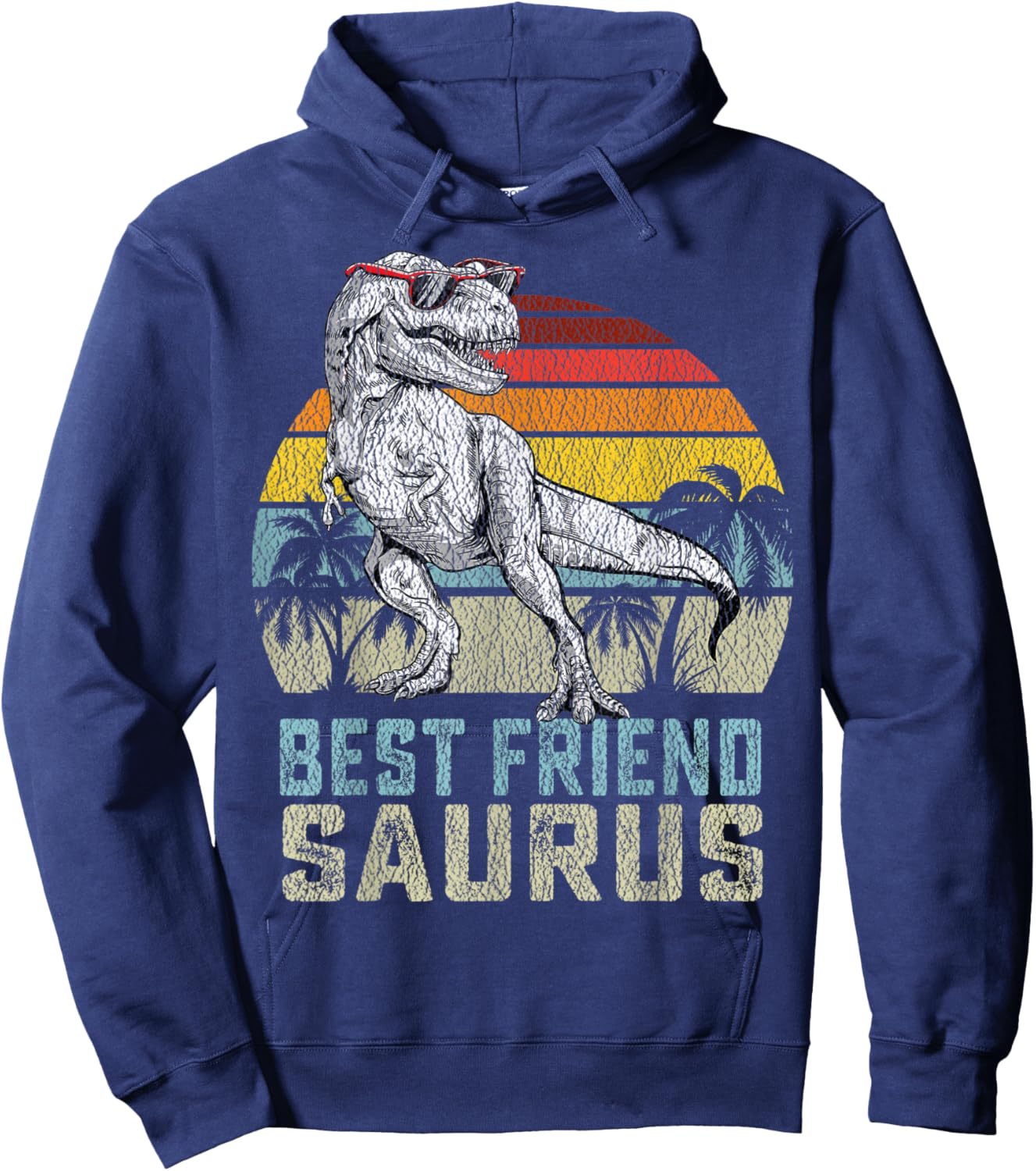 Best friendsaurus T Rex Dinosaur Best friend Saurus Family Hoodie - Hoodie | Navy