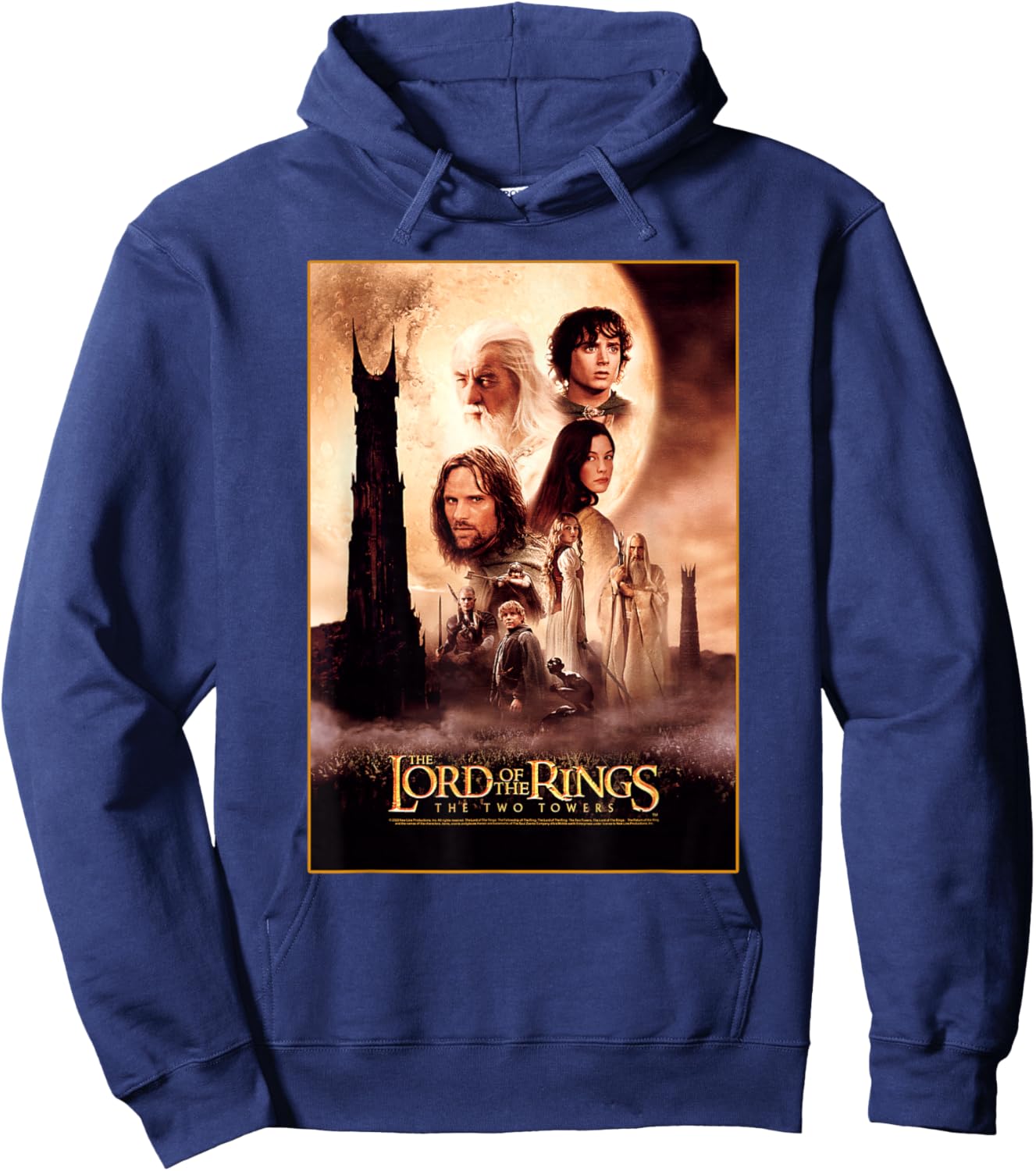 Lord Of The Rings Group Two Towers Poster Hoodie - Hoodie | Navy