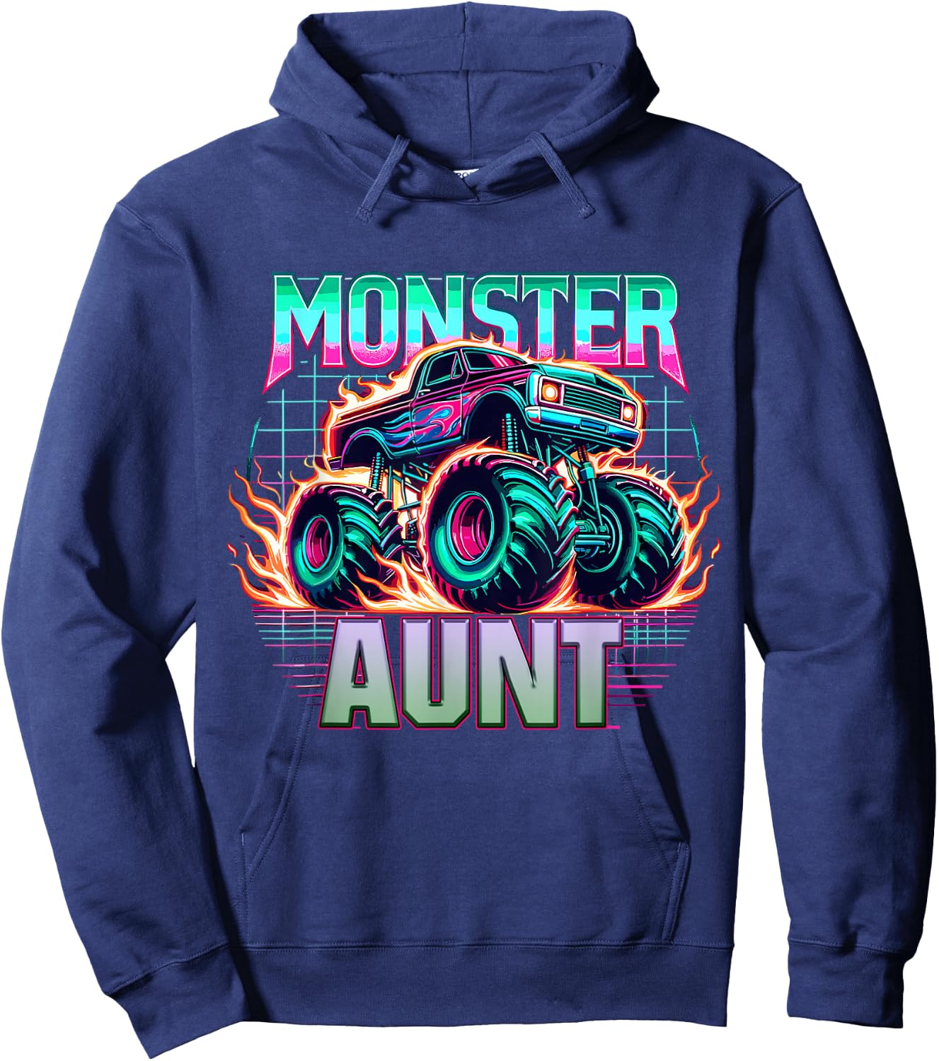 Monster Truck Aunt Monster Truck Are My Jam Truck Lovers Hoodie - Hoodie | Navy
