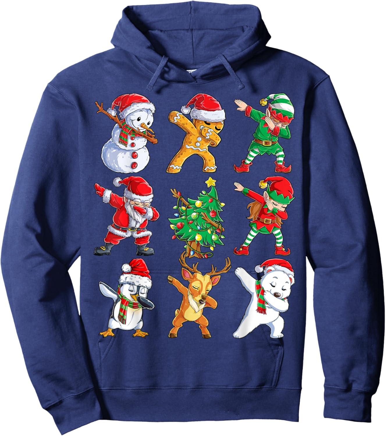 Dabbing Santa Elf Friends Christmas Boys Girls Men Xmas Dab Hoodie - Hoodie | Navy