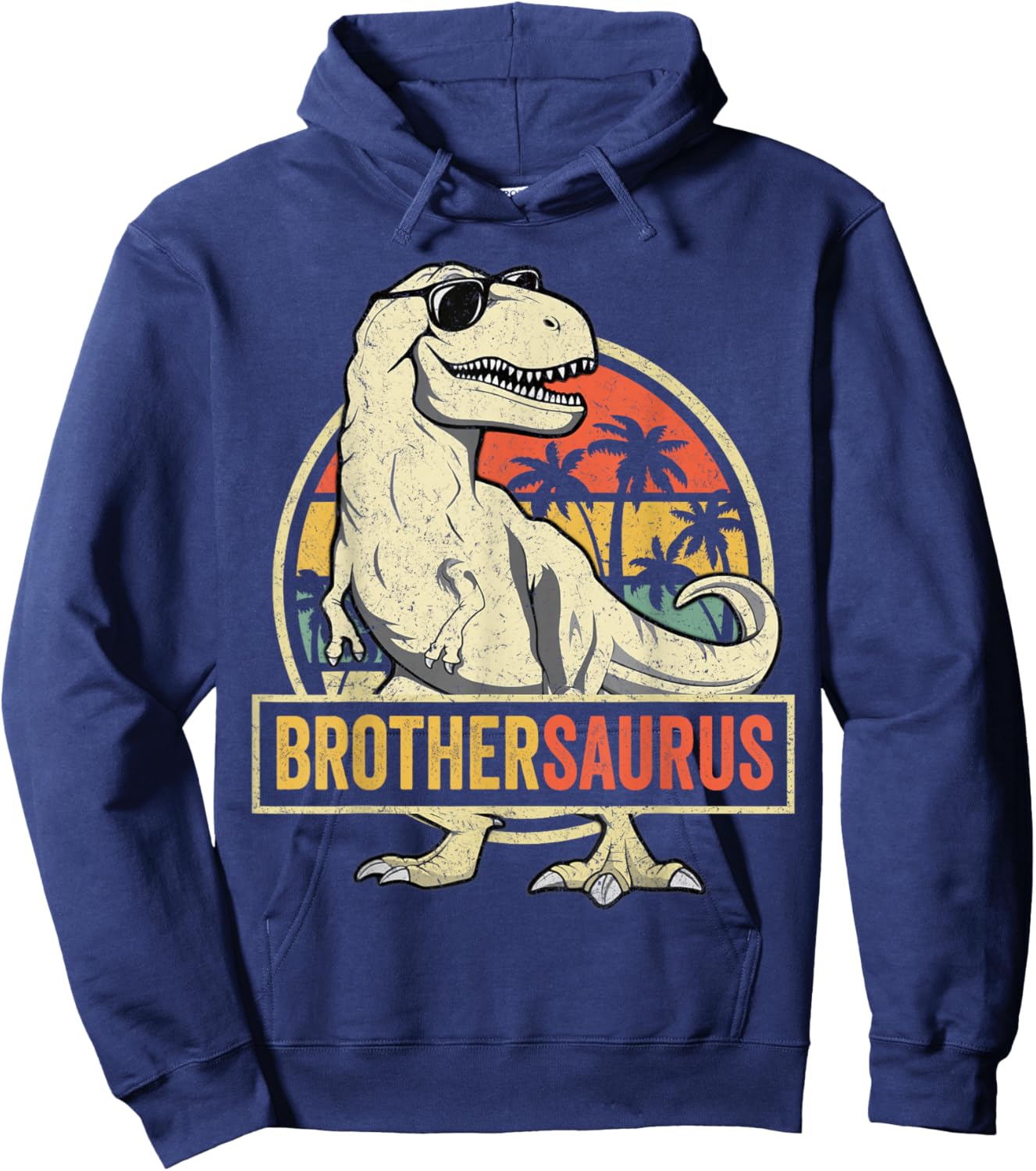 Brothersaurus T rex Dinosaur Brother Saurus Family Matching Hoodie - Hoodie | Navy
