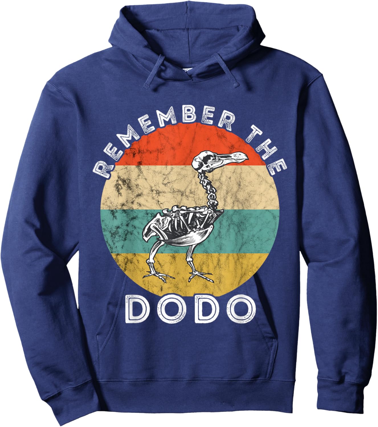Remember The Dodo Bird Retro Vintage Sunset Skeleton Hoodie - Hoodie | Navy