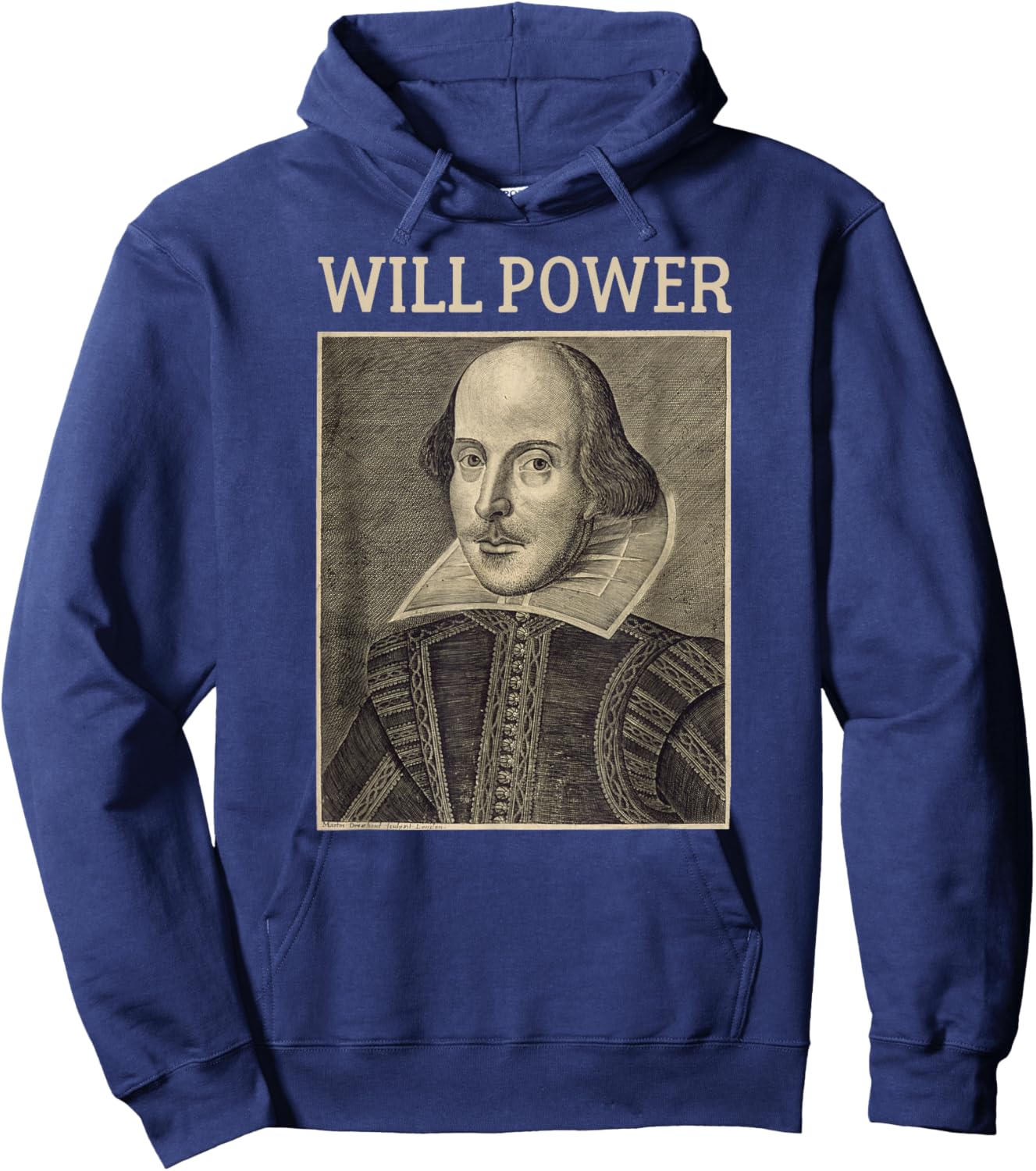 Shakespeare Will Power Literature Vintage Shakespeare Poster Hoodie - Hoodie | Navy