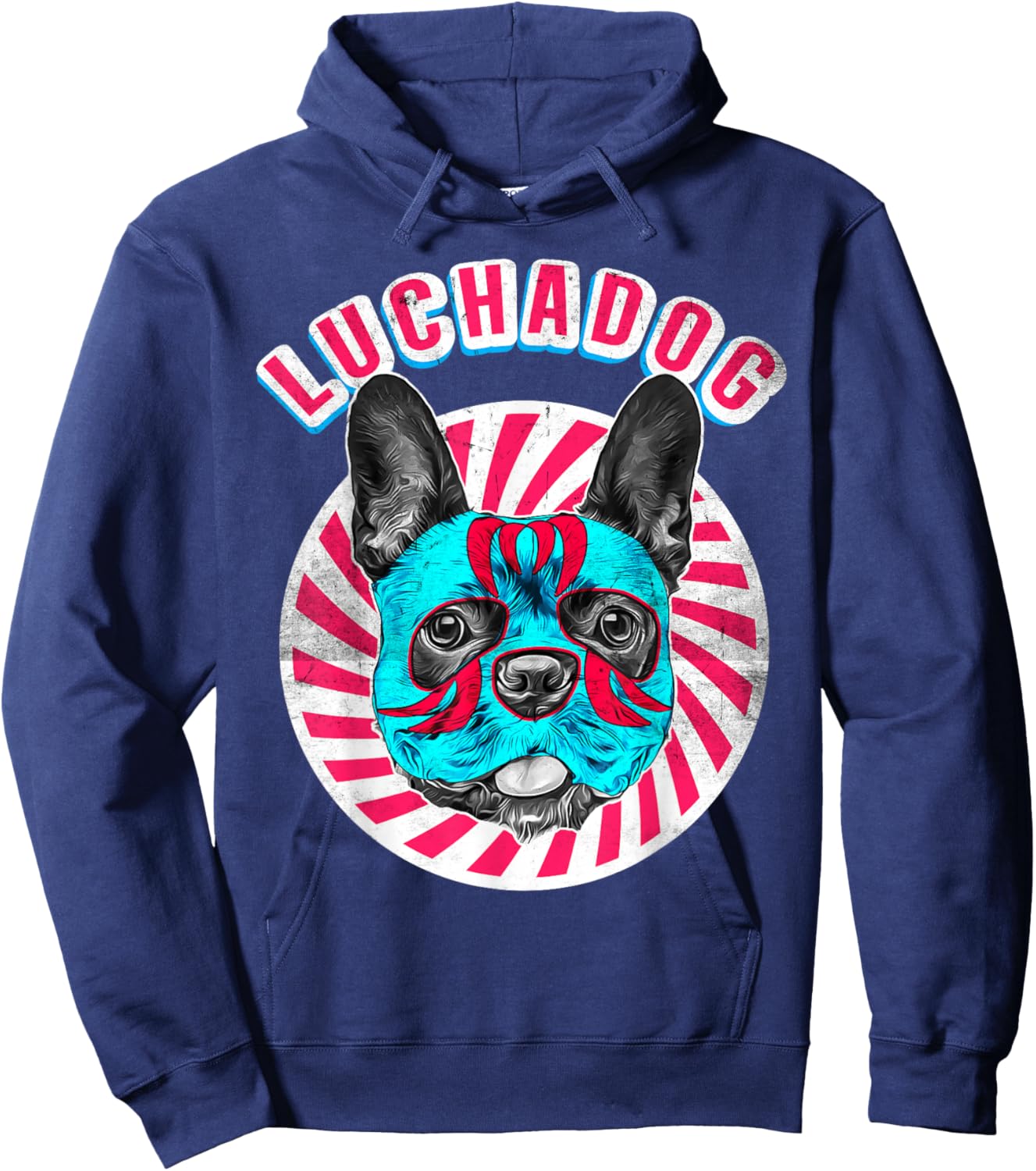 Luchadog Mexican Wrestling - Lucha Luchador Dog Wears Mask Hoodie - Hoodie | Navy
