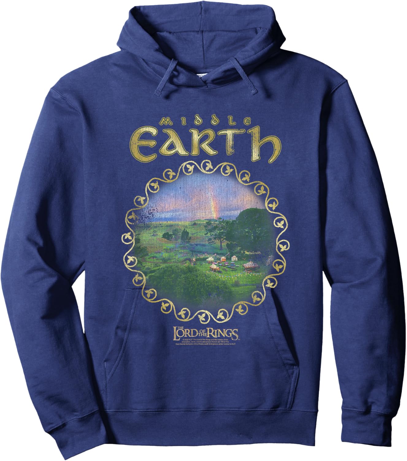 The Lord of The Rings Middle Earth Framed Landscape Movie Hoodie - Hoodie | Navy