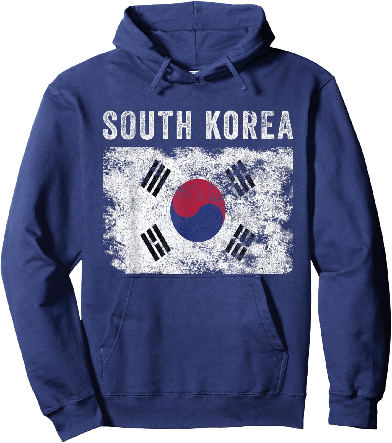 South Korea Flag Distressed - Men Women - South Korean Flag Hoodie - Hoodie | Navy