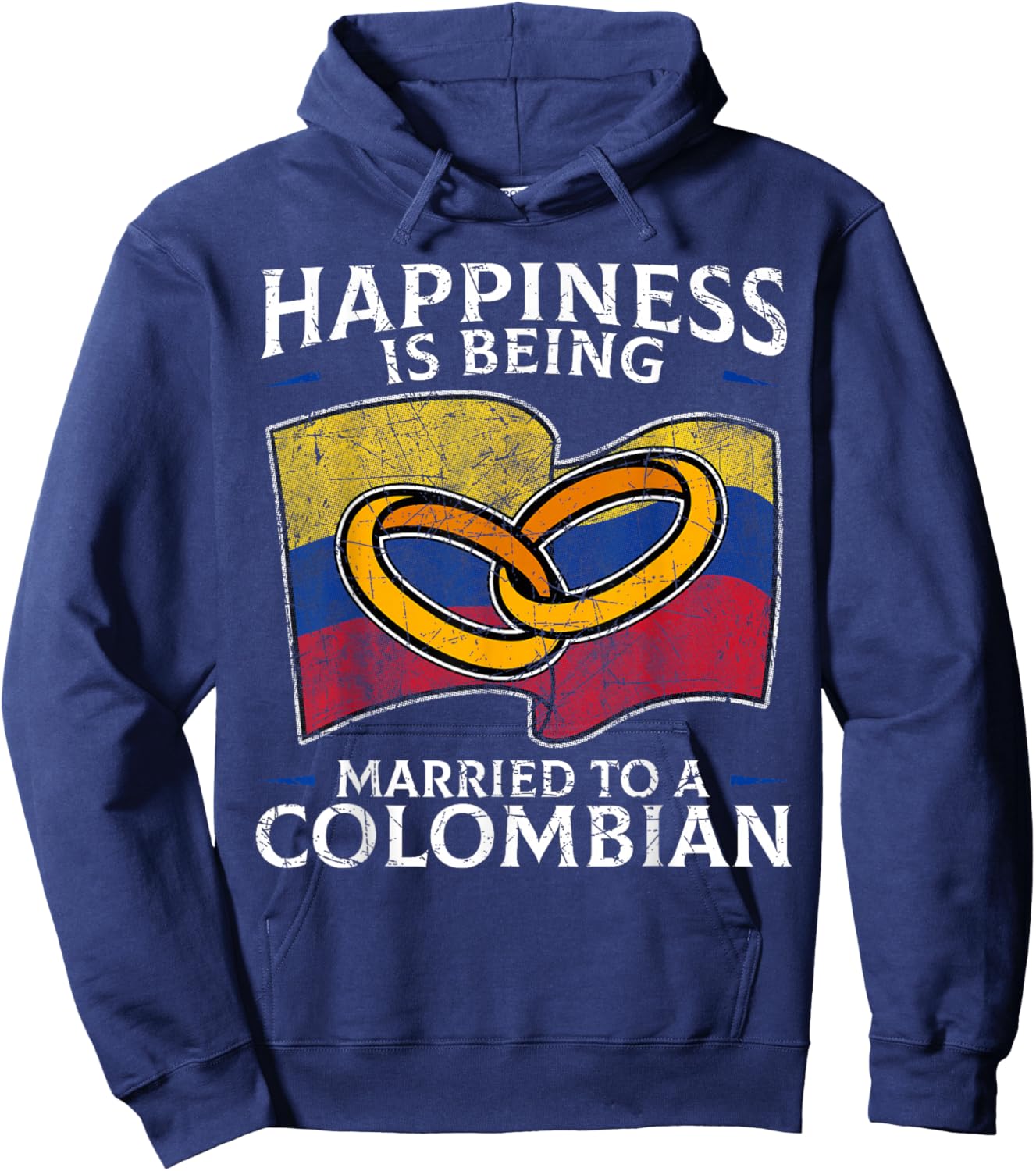 Colombia Marriage Colombian Heritage Married Flag Culture Hoodie - Hoodie | Navy