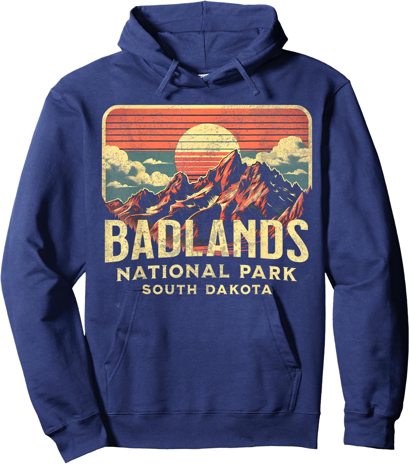 Badlands National Park , Small, Blue Hoodie - Hoodie | Navy