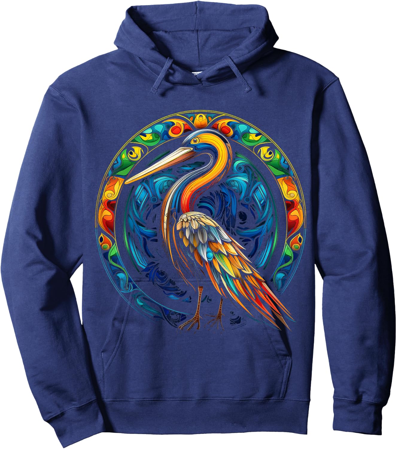Pelican Animal Graphic Art Pelican Hoodie - Hoodie | Navy