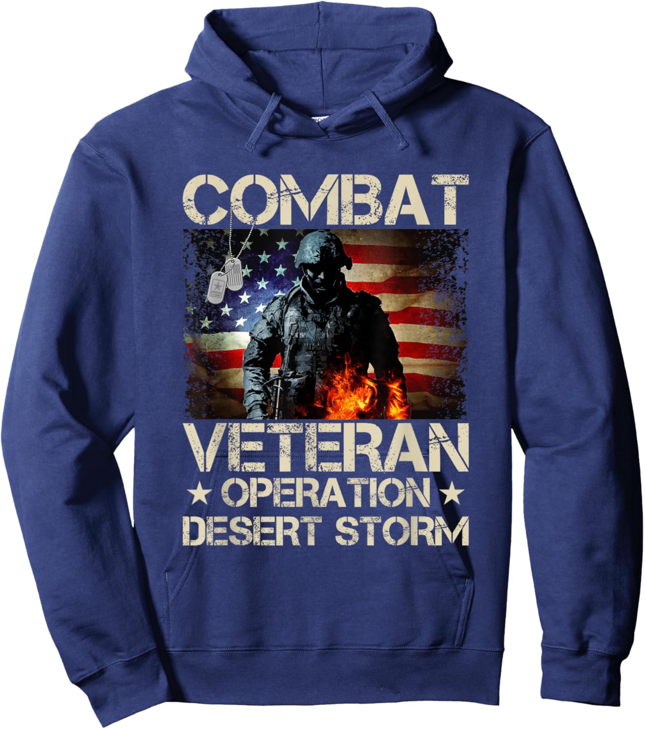 Memorial Day Veteran's Day Desert Storm Military Soldier Hoodie - Hoodie | Navy