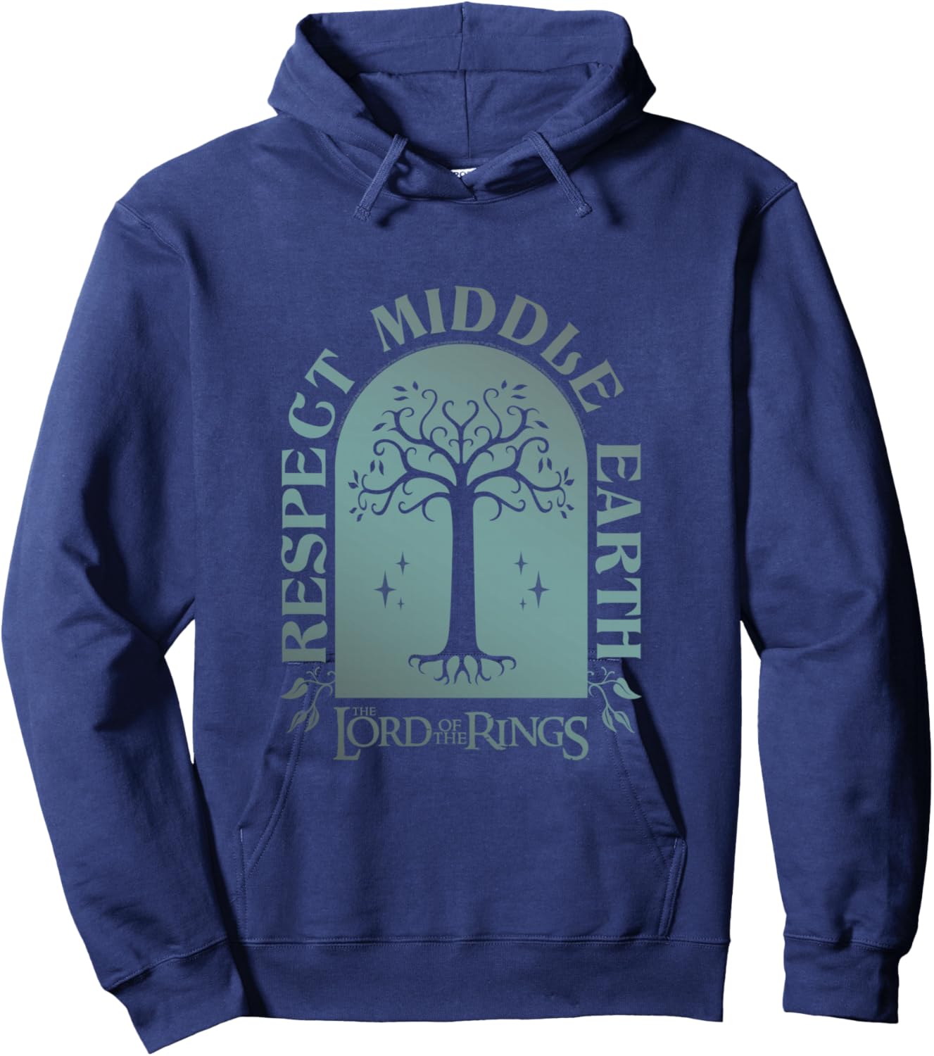 The Lord of the Rings Respect Middle Earth Tree Fantasy Hoodie - Hoodie | Navy