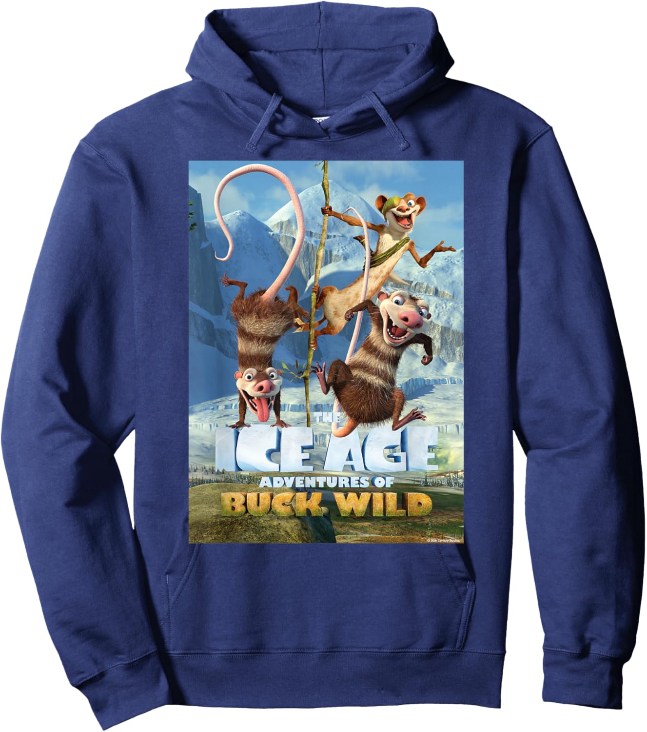 20th Century Fox Ice Age Adventures of Buck Wild -Adults and Youth , Black, Small Hoodie - Hoodie | Navy