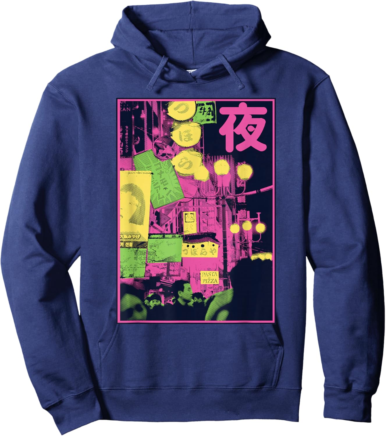 Aesthetic Style Vaporwave Japan 80s 90s Tokyo Osaka street Hoodie - Hoodie | Navy
