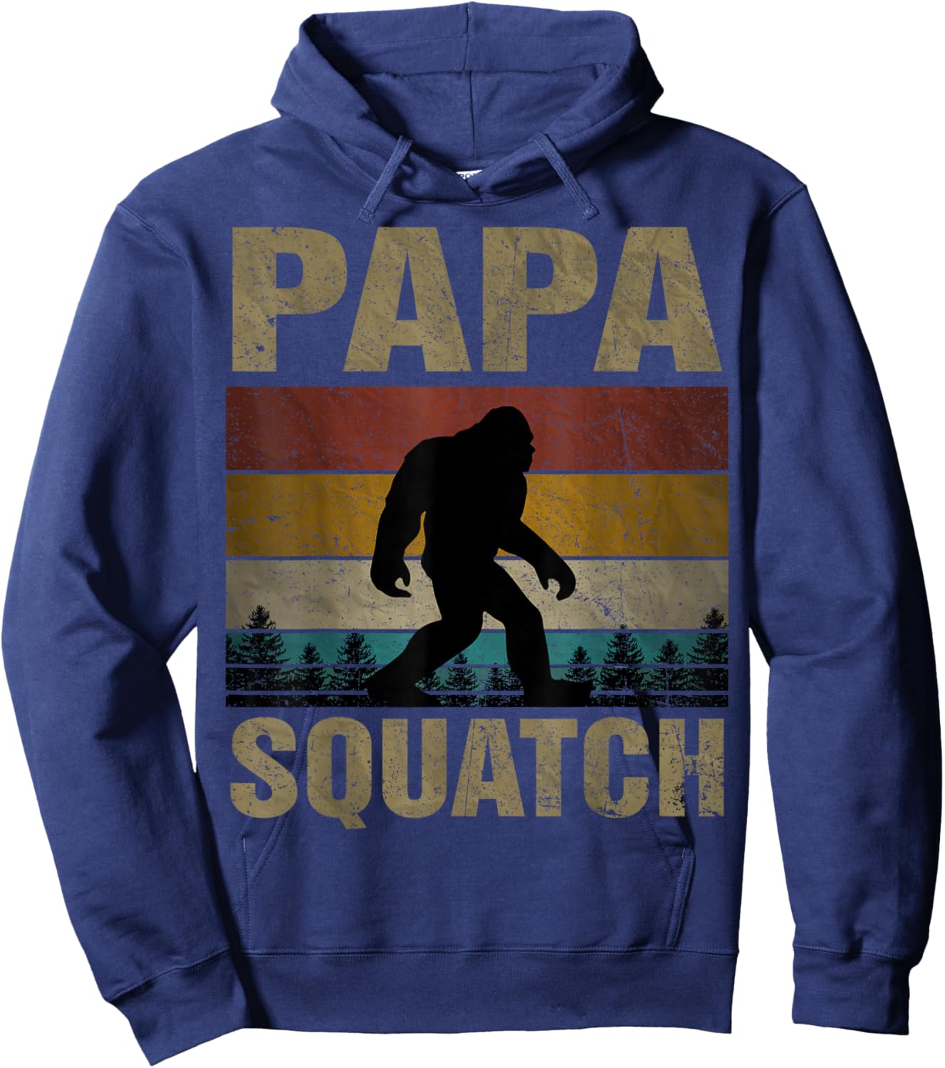 Papa Squatch Bigfoot Papa Sasquatch Yeti Family Hoodie - Hoodie | Navy